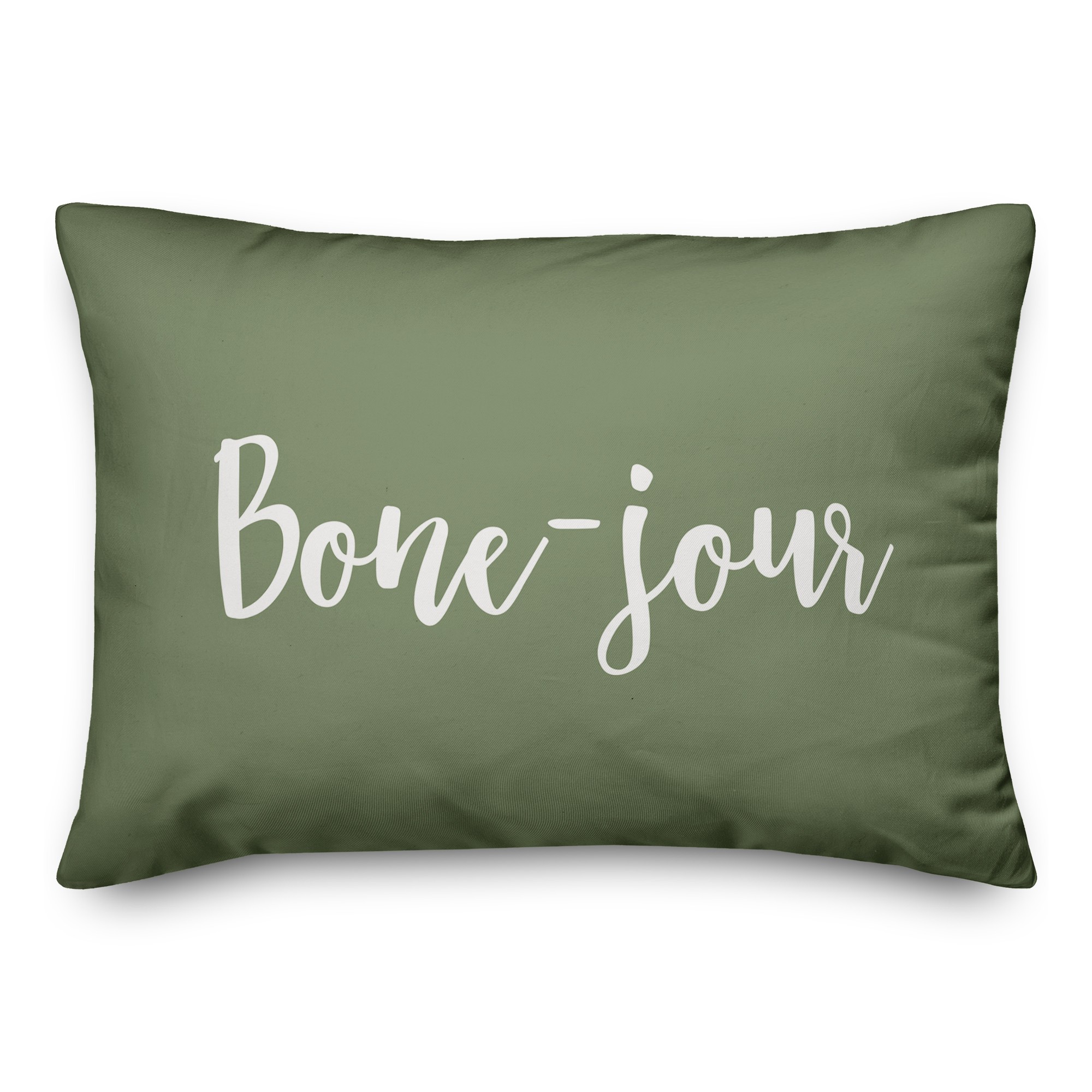 Bone-jour in Green 14x20 Spun Poly Pillow