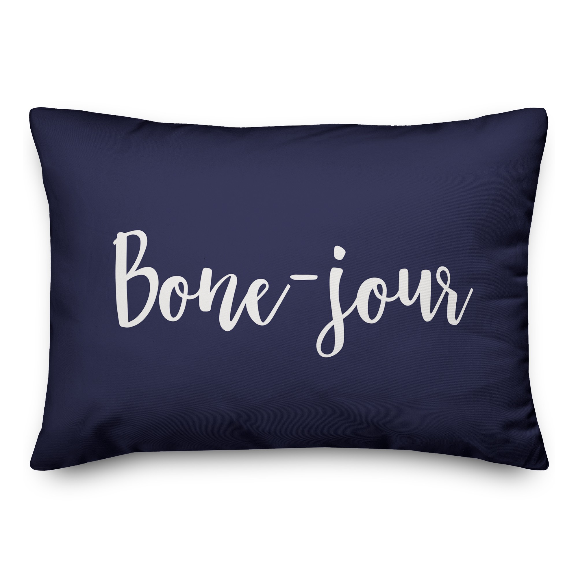 Bone-jour in Navy 14x20 Spun Poly Pillow