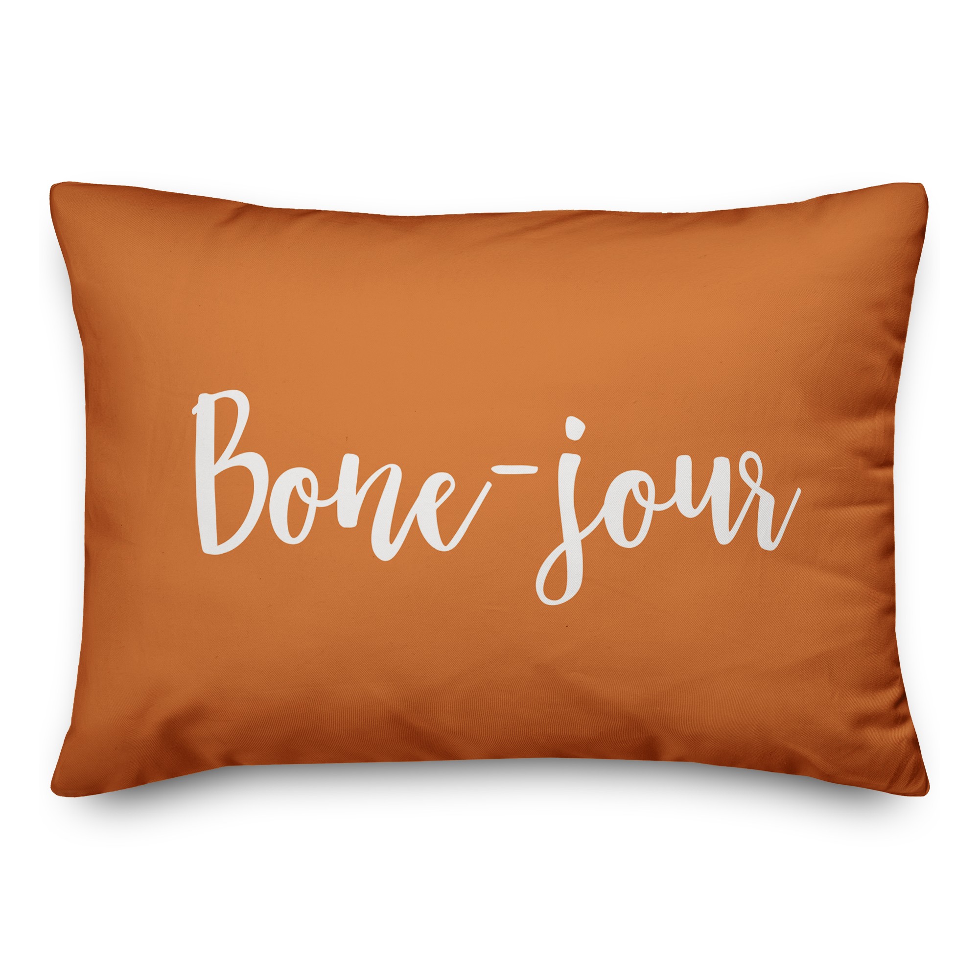 Bone-jour in Orange 14x20 Spun Poly Pillow