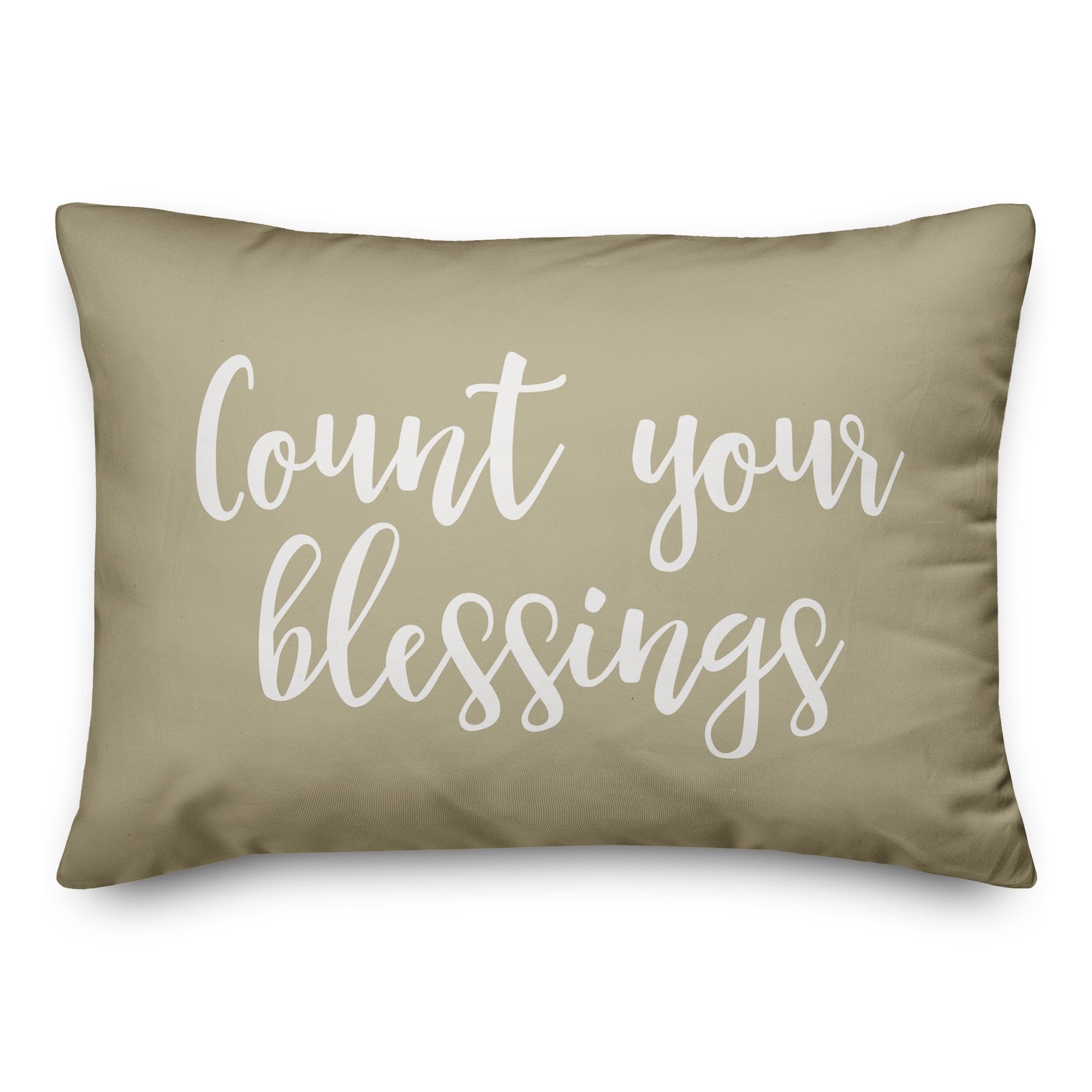 Count Your Blessings in Beige 14x20 Spun Poly Pillow