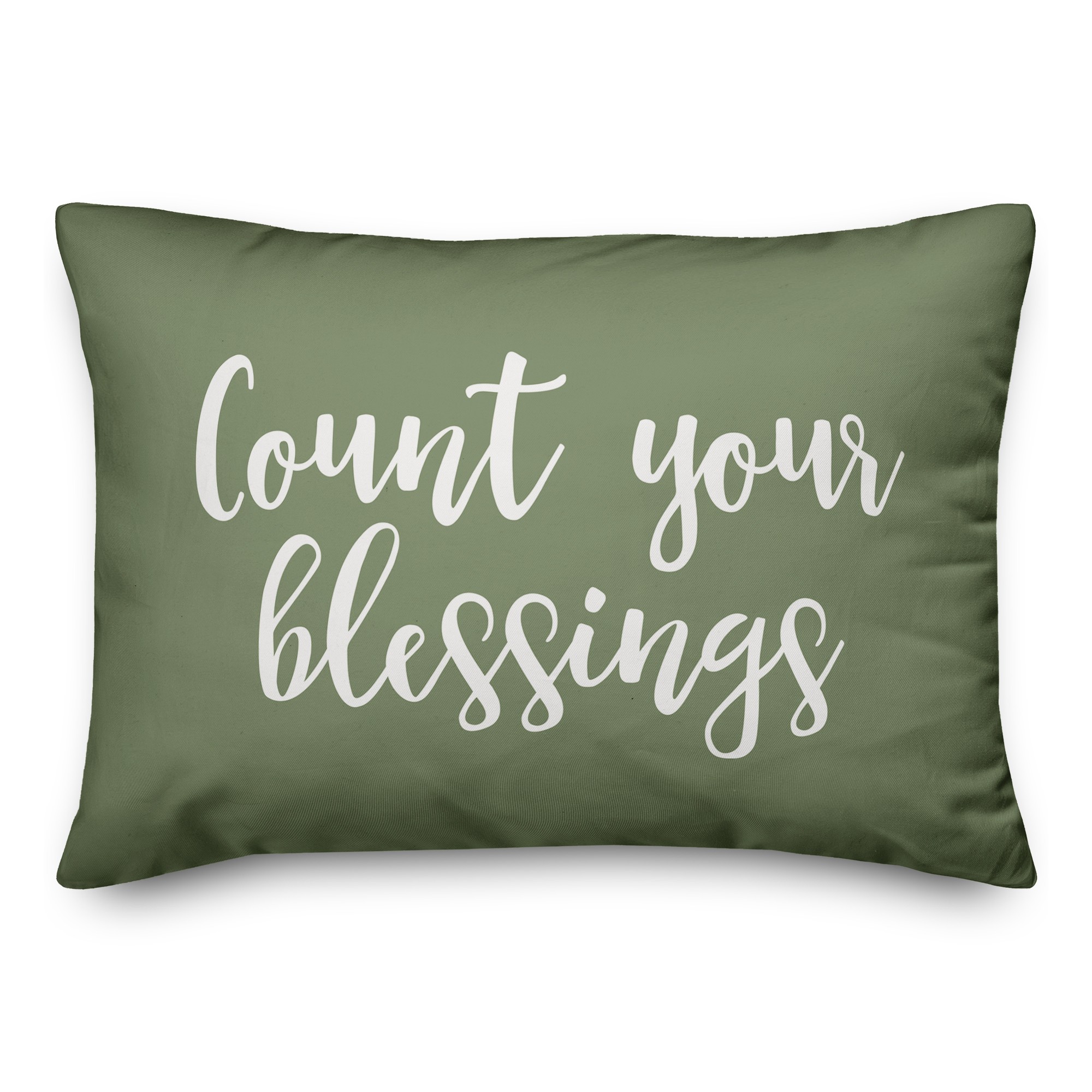 Count Your Blessings in Green 14x20 Spun Poly Pillow