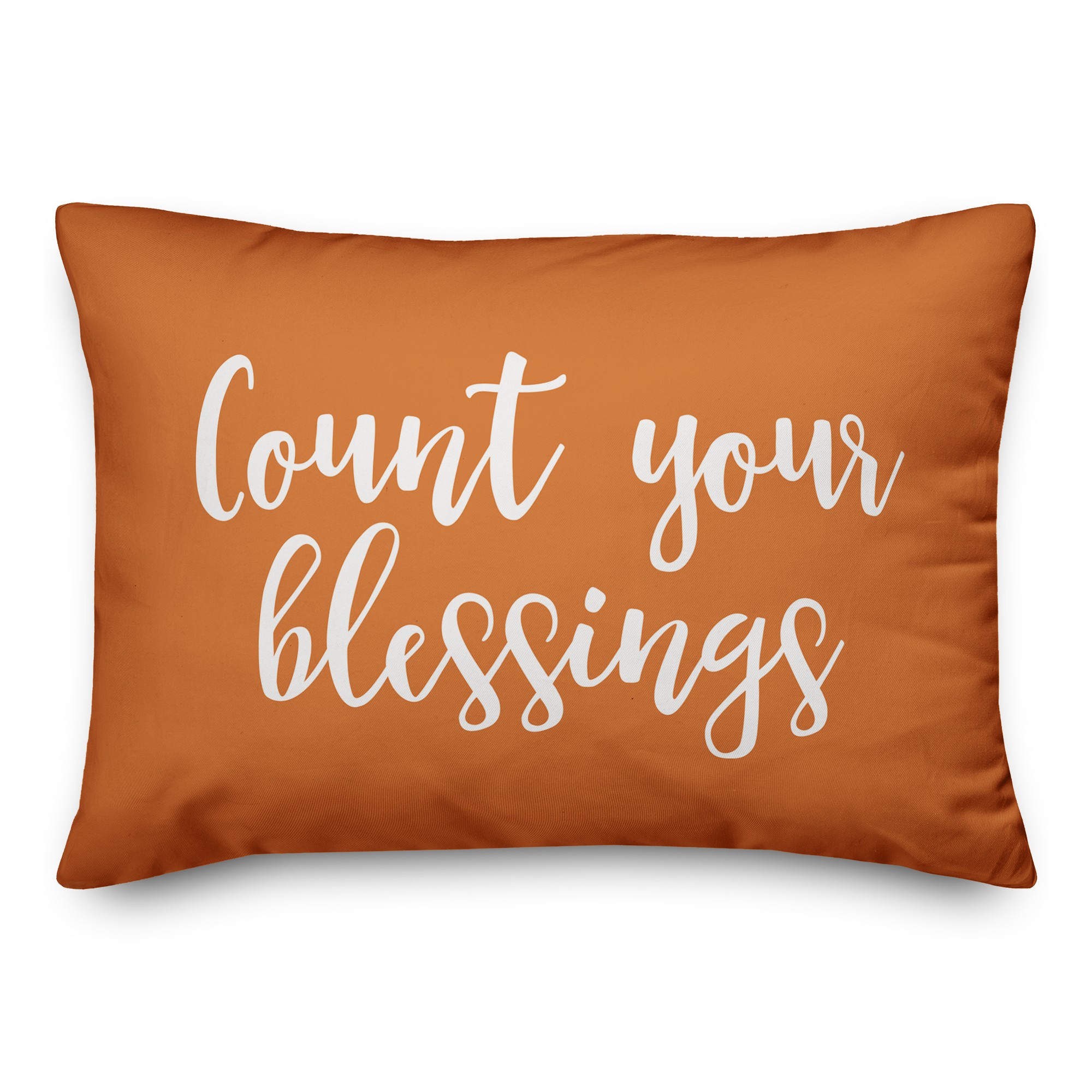 Count Your Blessings in Orange 14x20 Spun Poly Pillow