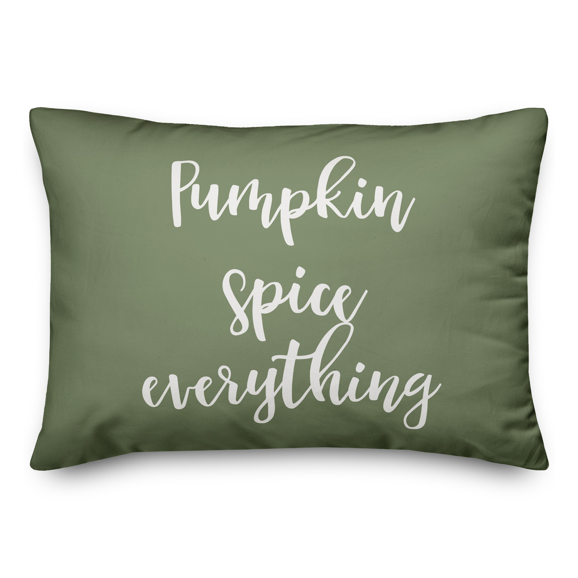 Pumpkin Spice And Everything Nice in Green 14x20 Spun Poly Pillow
