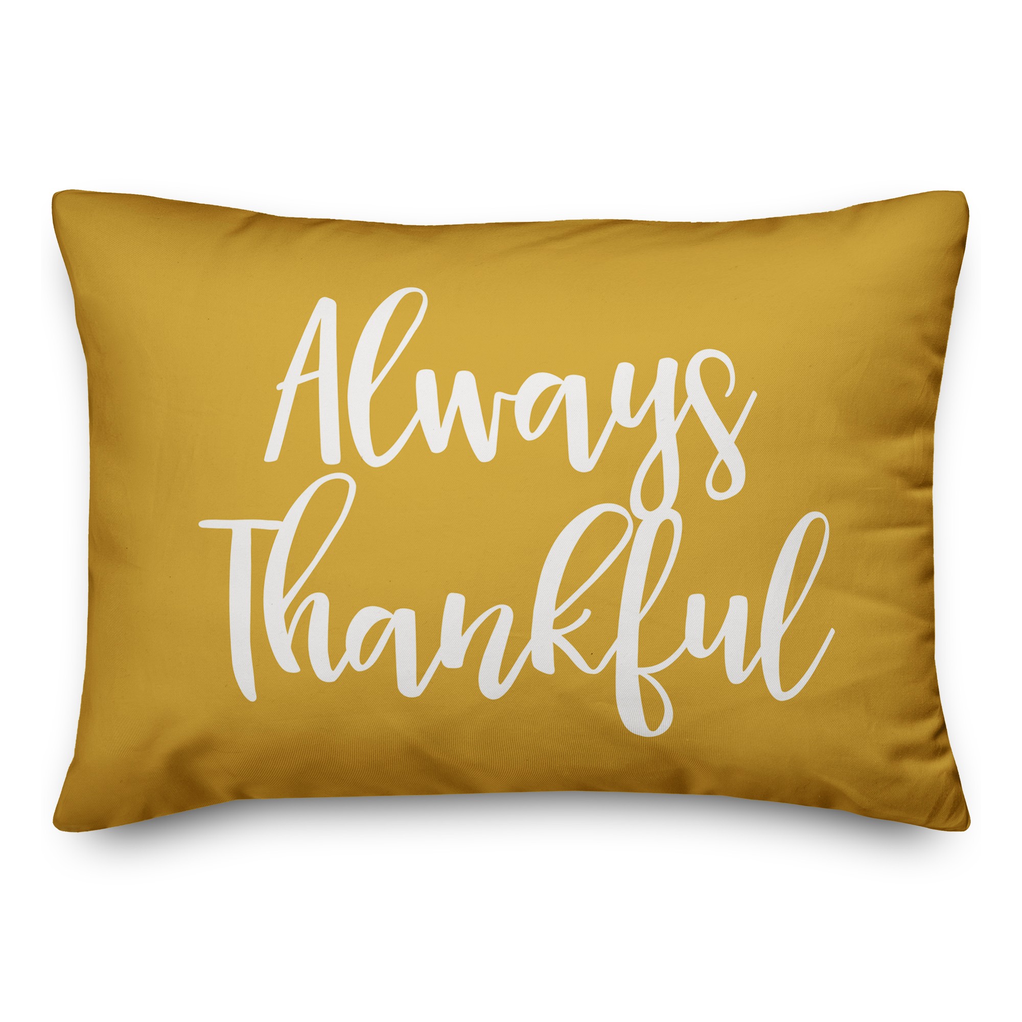 Always Thankful in Mustard 14x20 Spun Poly Pillow