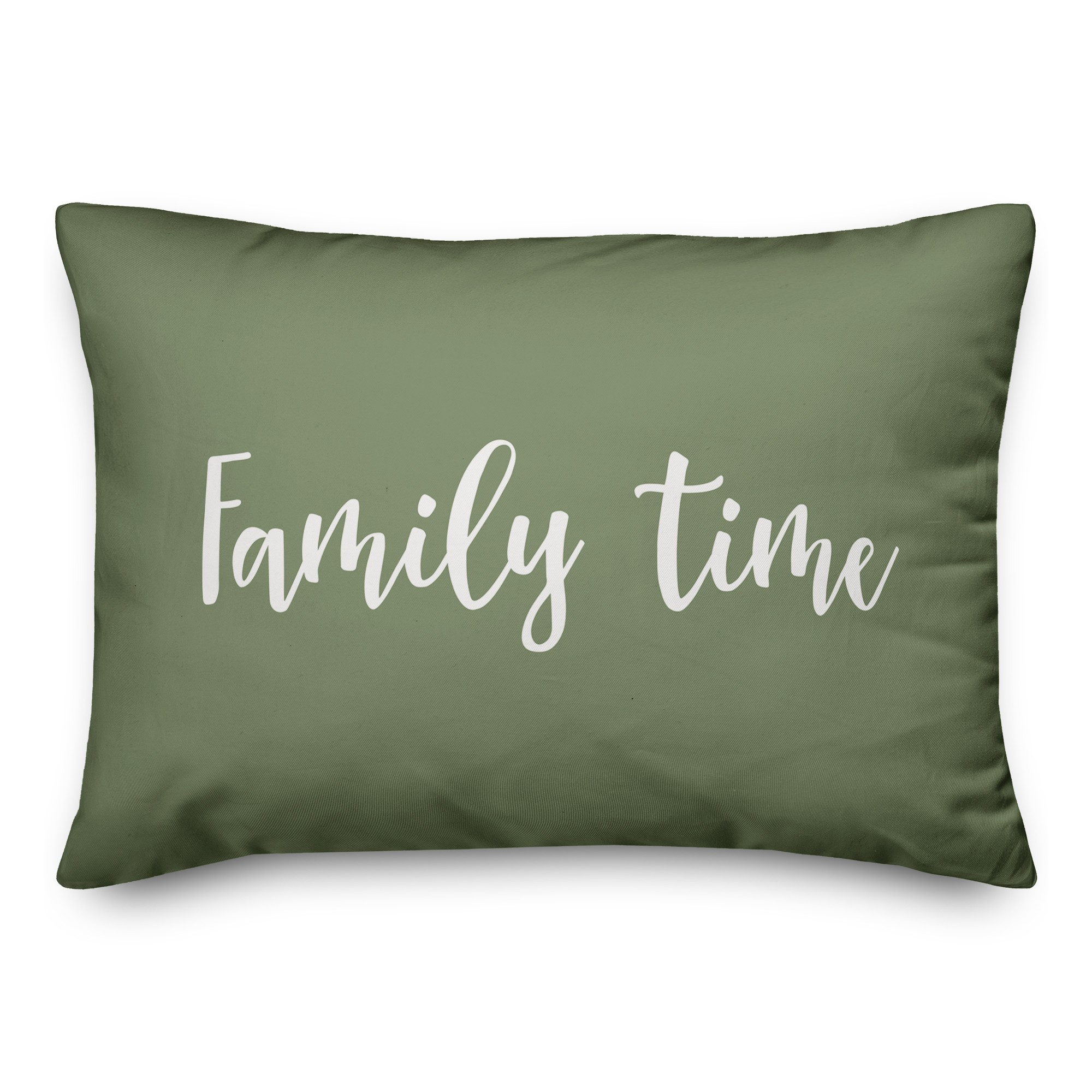 Family Time in Green 14x20 Spun Poly Pillow