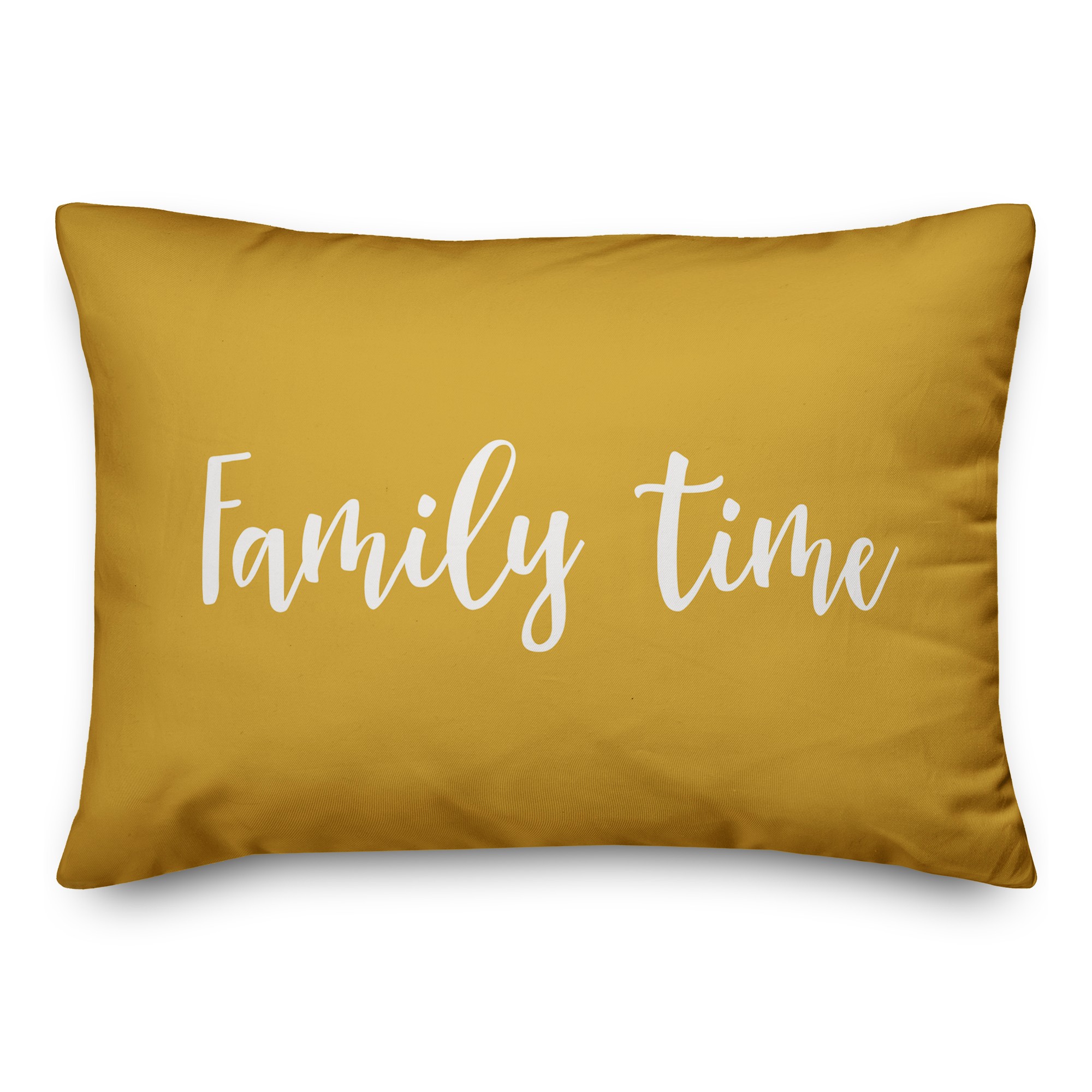 Family Time in Mustard 14x20 Spun Poly Pillow