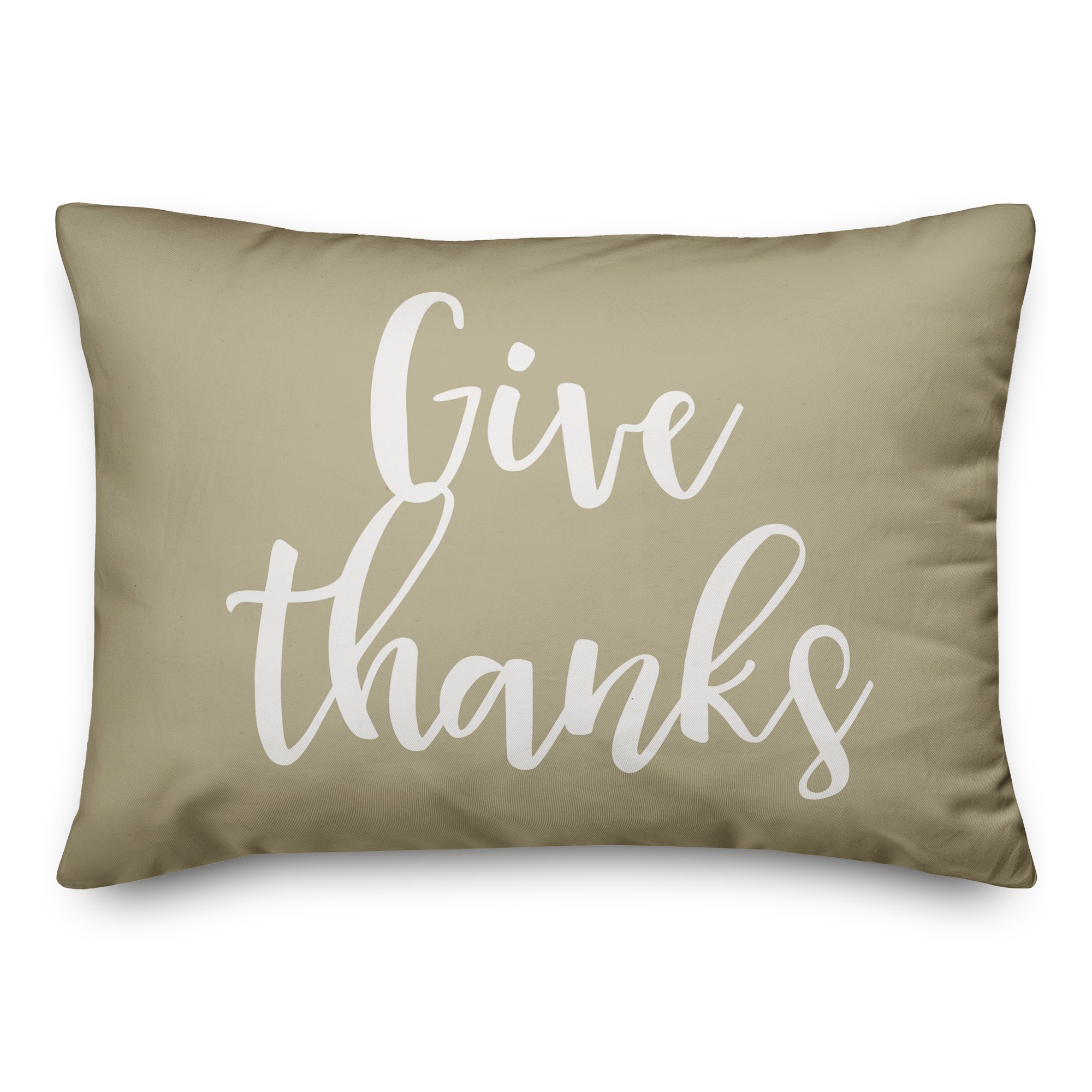 Give Thanks in Beige 14x20 Spun Poly Pillow
