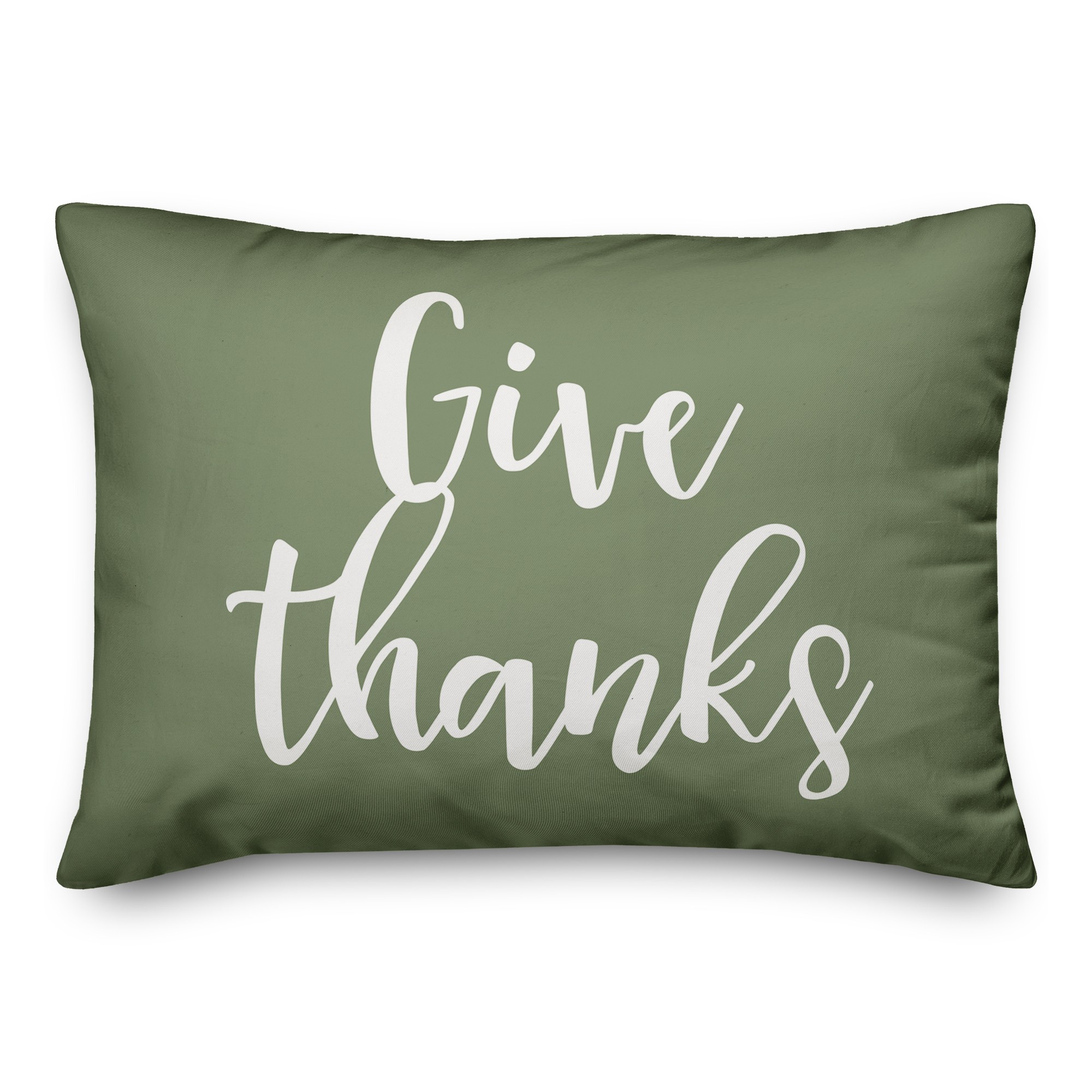Give Thanks in Green 14x20 Spun Poly Pillow