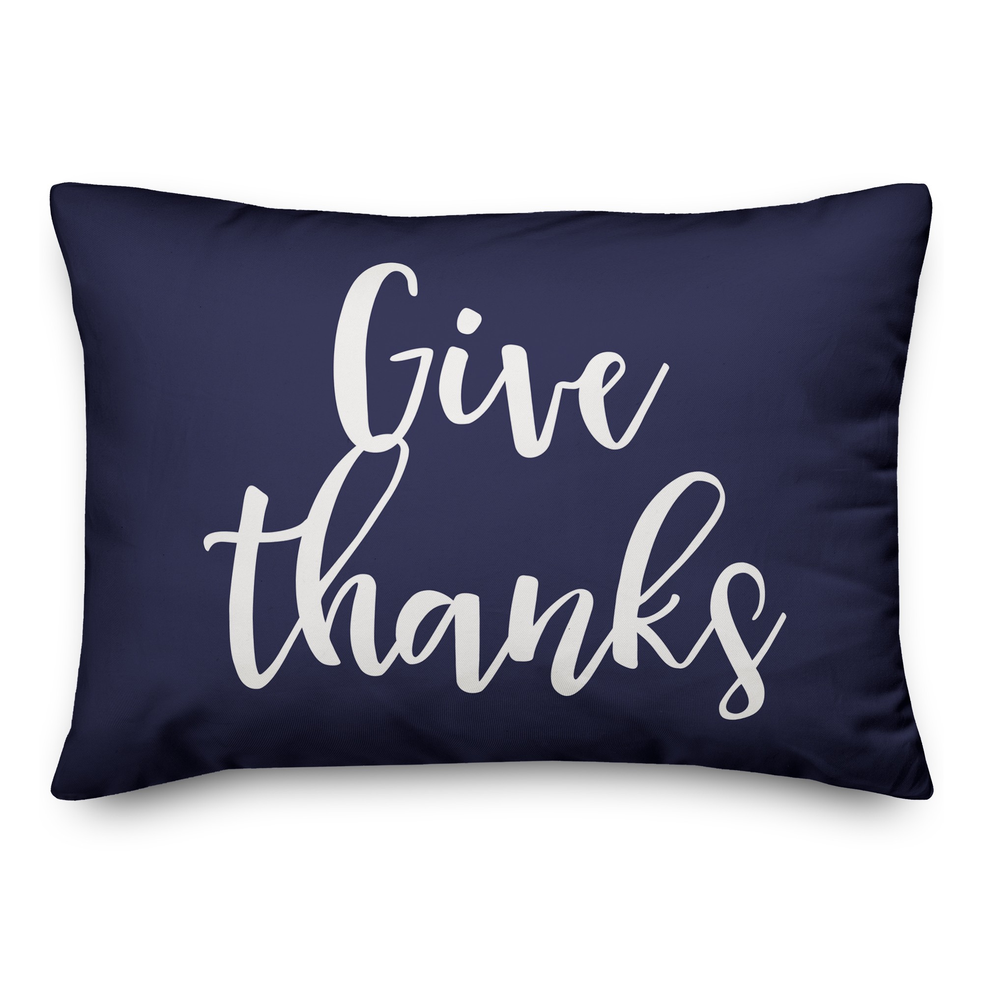 Give Thanks in Navy 14x20 Spun Poly Pillow