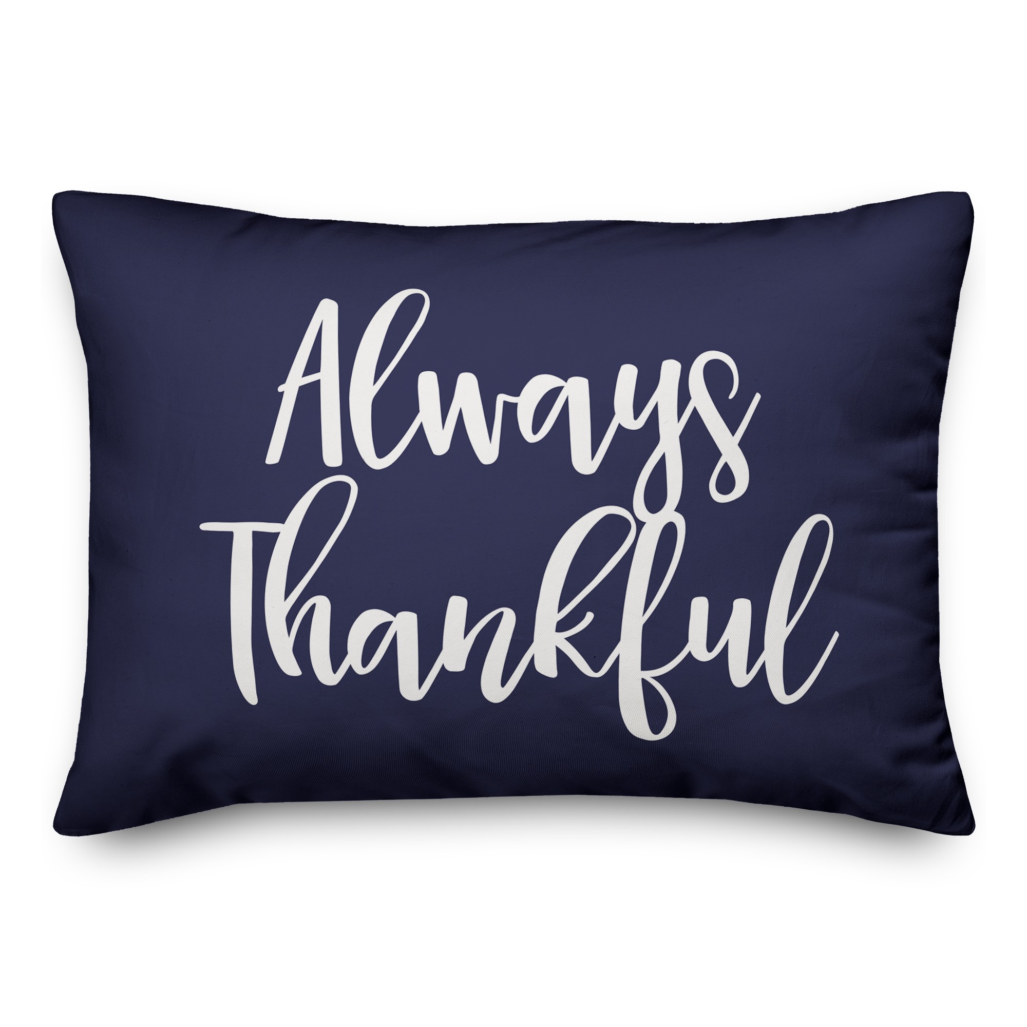 Always Thankful in Navy 14x20 Spun Poly Pillow