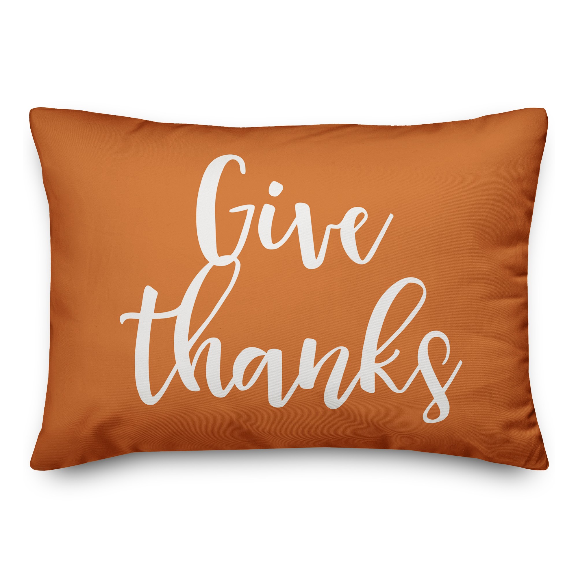 Give Thanks in Orange 14x20 Spun Poly Pillow