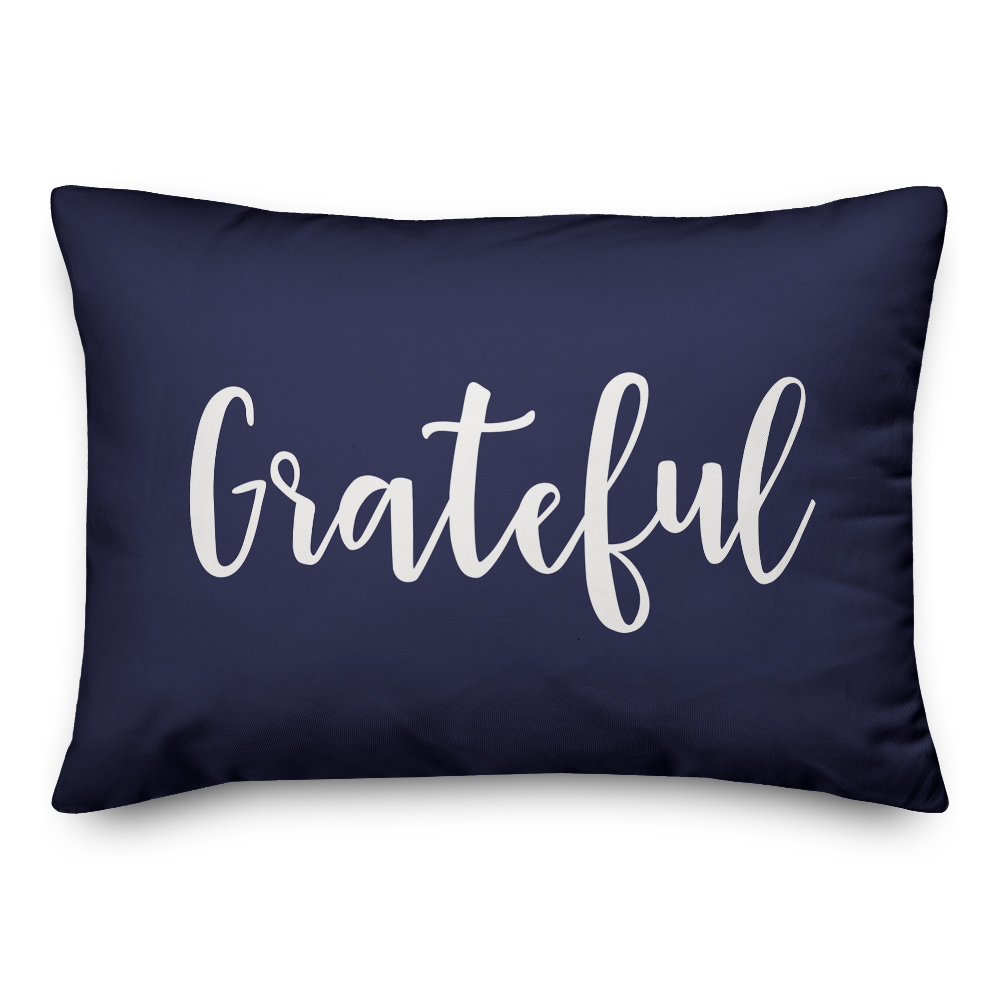 Grateful in Navy 14x20 Spun Poly Pillow