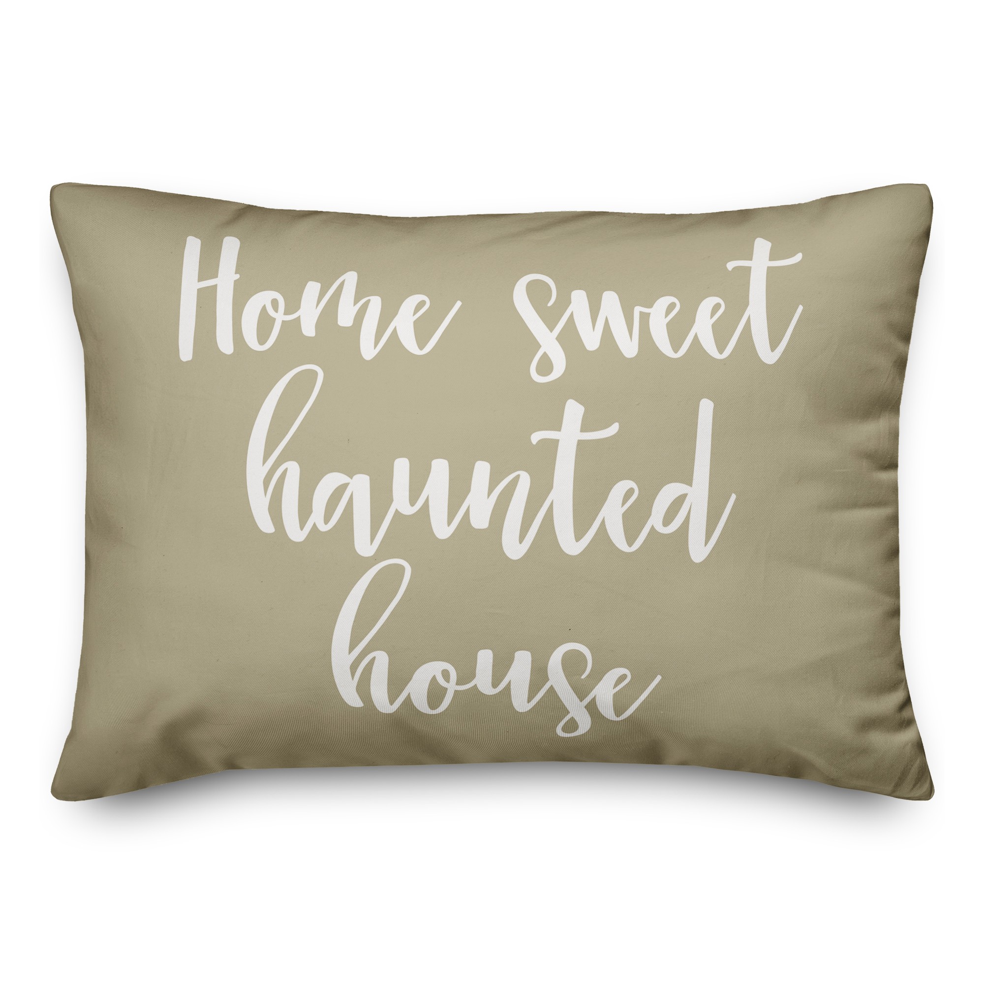 Home Sweet Haunted House in Beige 14x20 Spun Poly Pillow