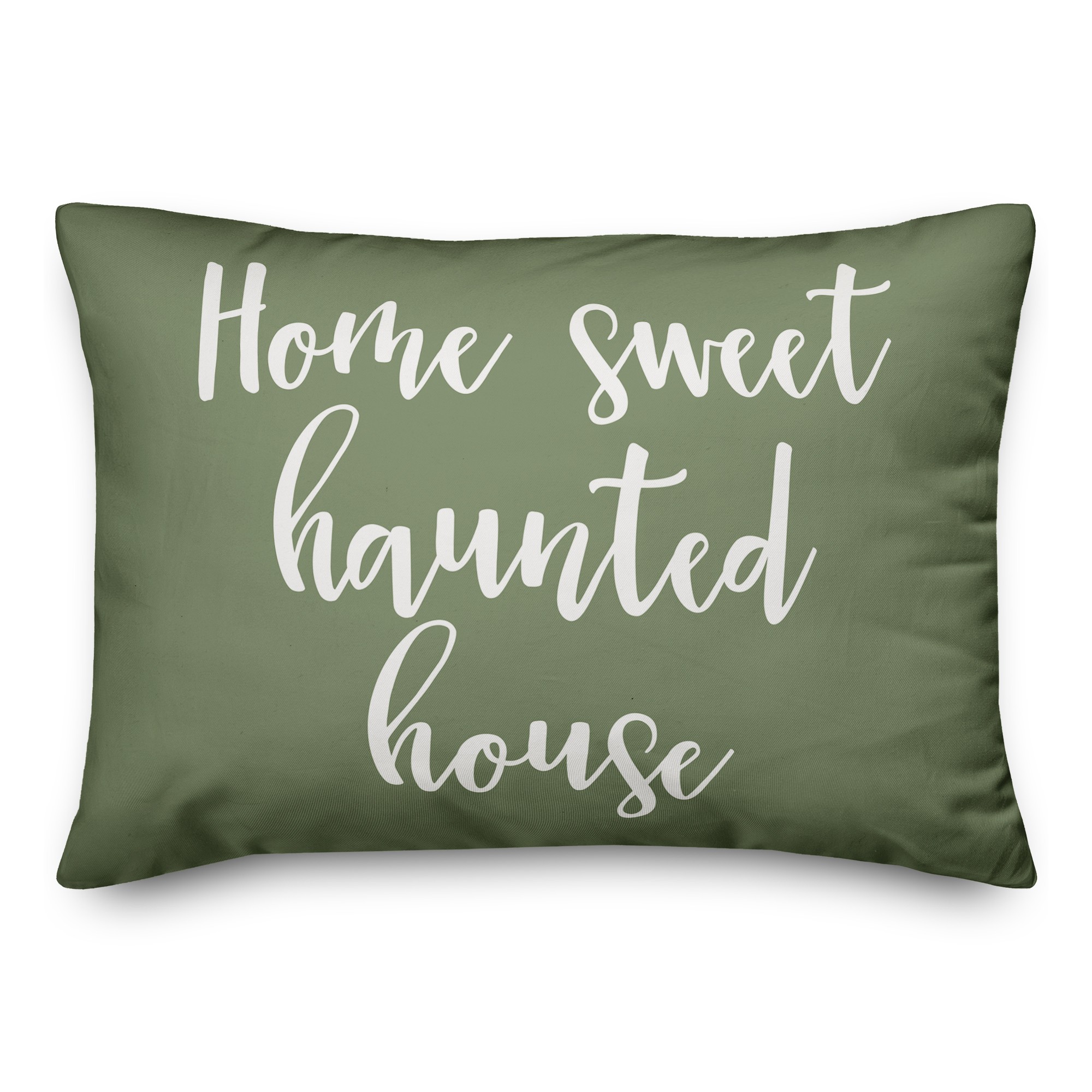 Home Sweet Haunted House in Green 14x20 Spun Poly Pillow