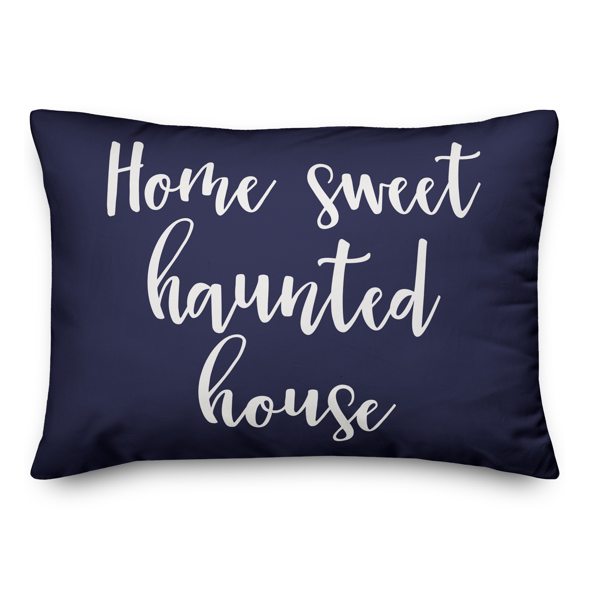 Home Sweet Haunted House in Navy 14x20 Spun Poly Pillow