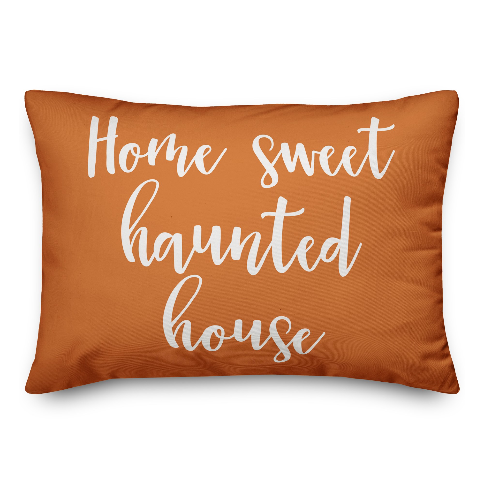 Home Sweet Haunted House in Orange 14x20 Spun Poly Pillow