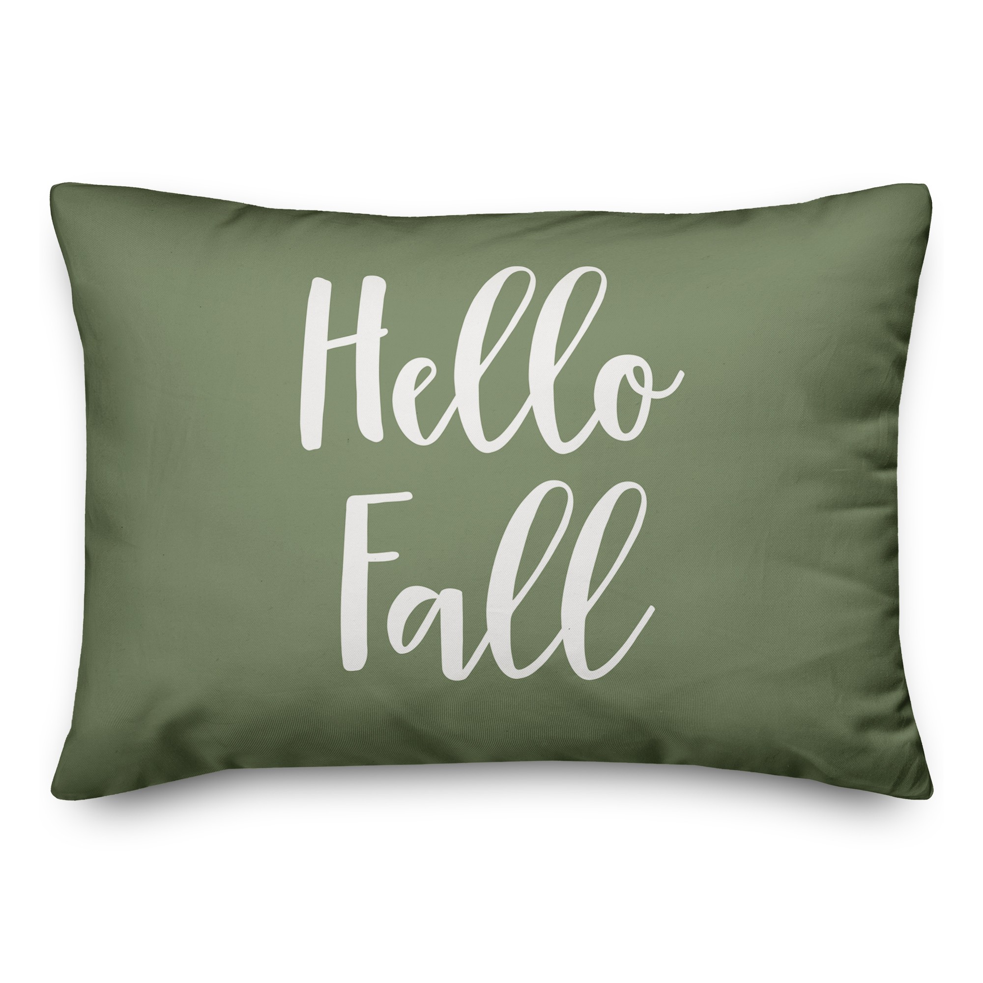 Hello Fall in Green 14x20 Spun Poly Pillow