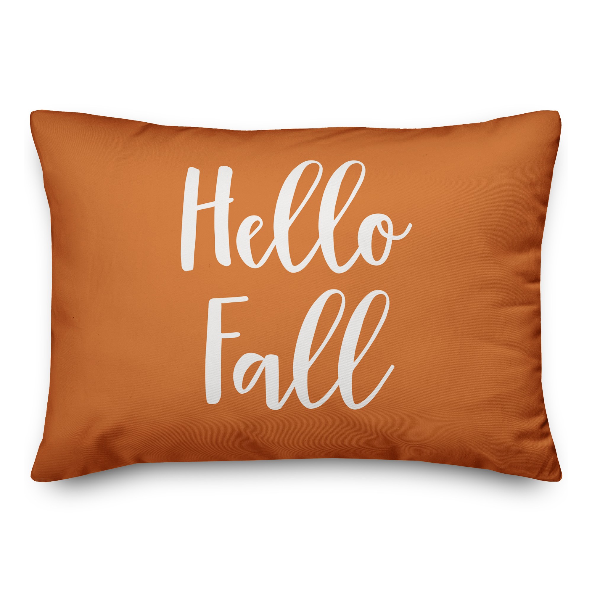 Hello Fall in Orange 14x20 Spun Poly Pillow