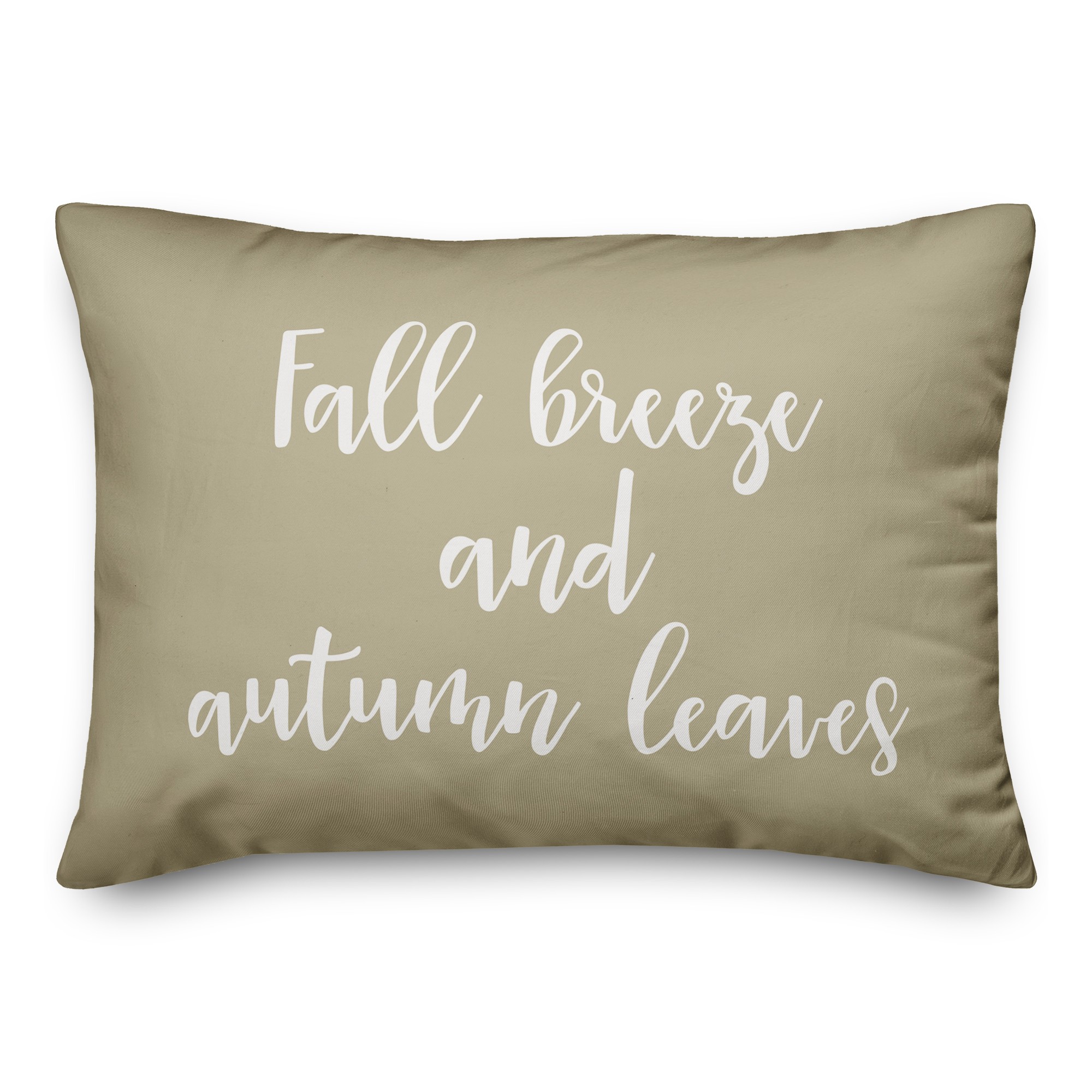 Fall Breeze And Autumn Leaves in Beige 14x20 Spun Poly Pillow