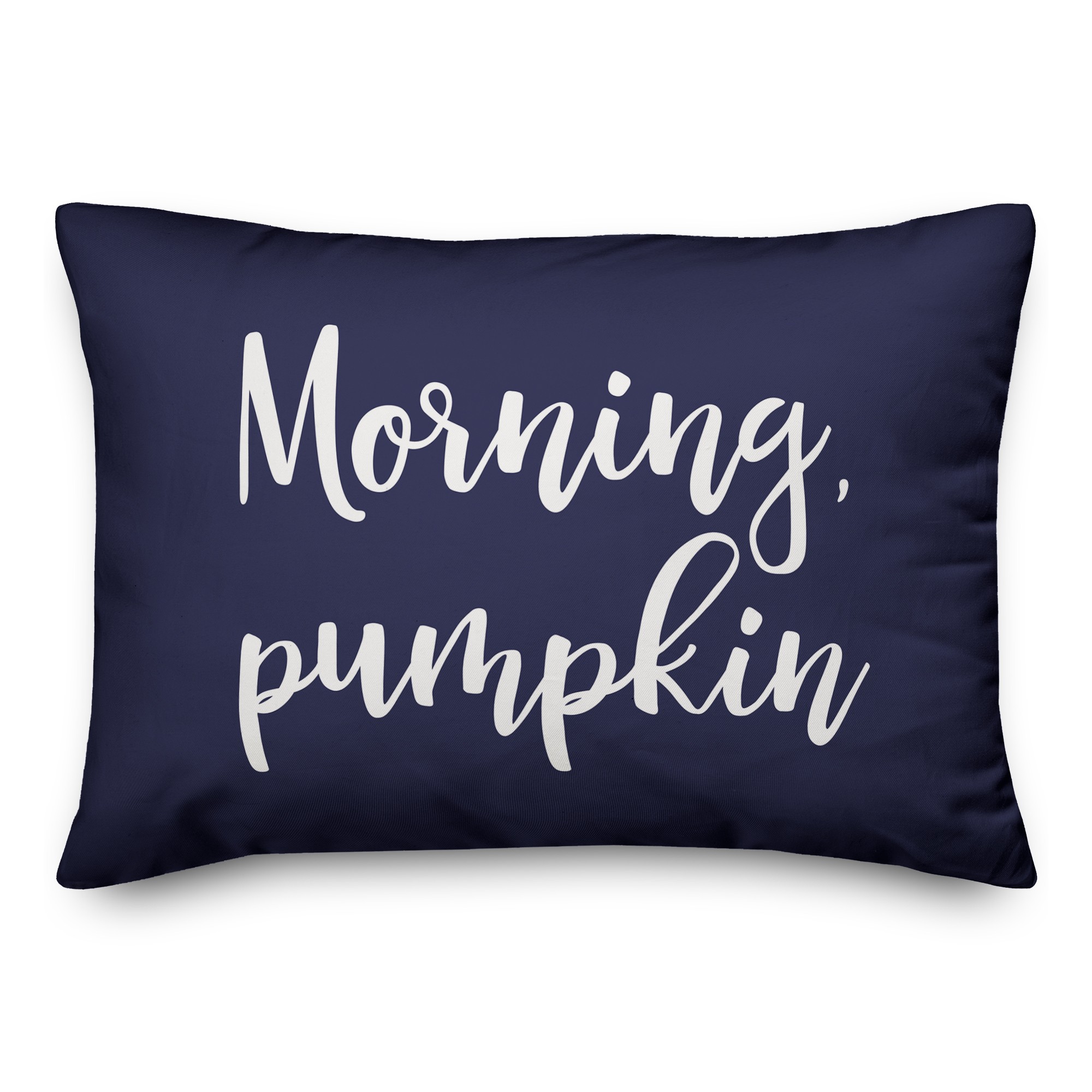Morning, Pumpkin in Navy 14x20 Spun Poly Pillow