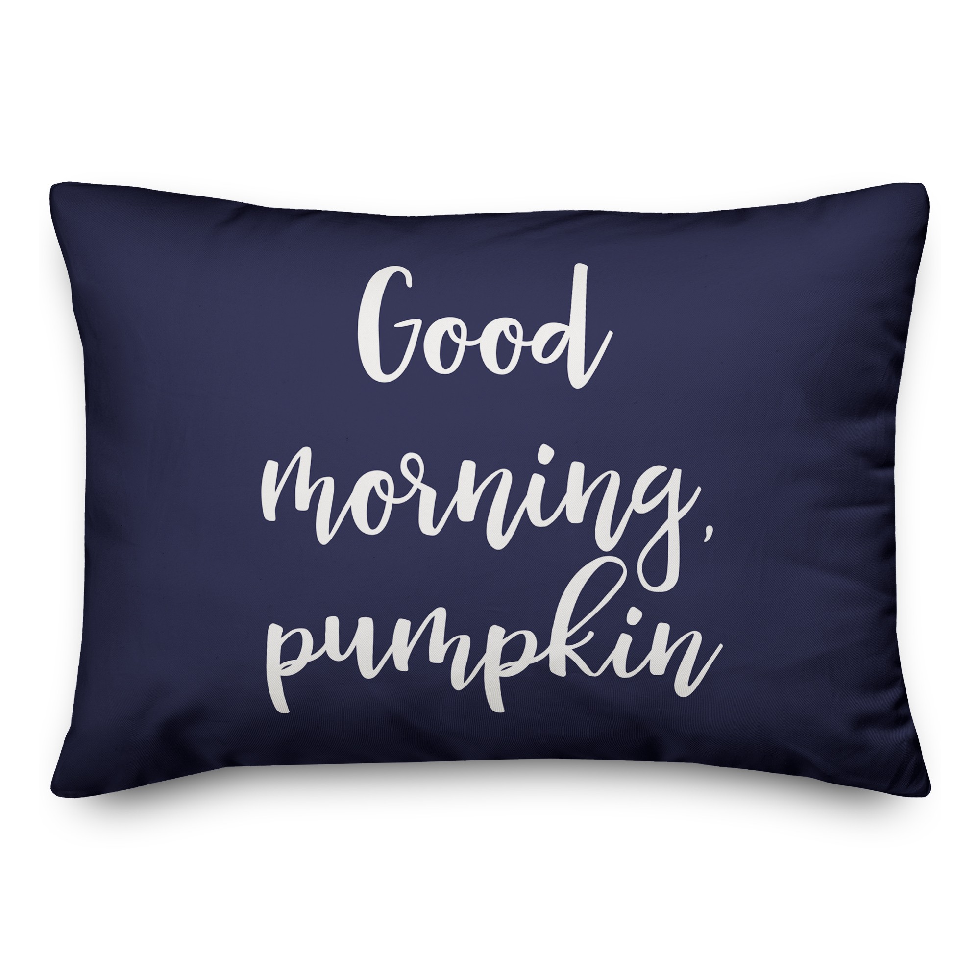 Good Morning, Pumpkin in Navy 14x20 Spun Poly Pillow