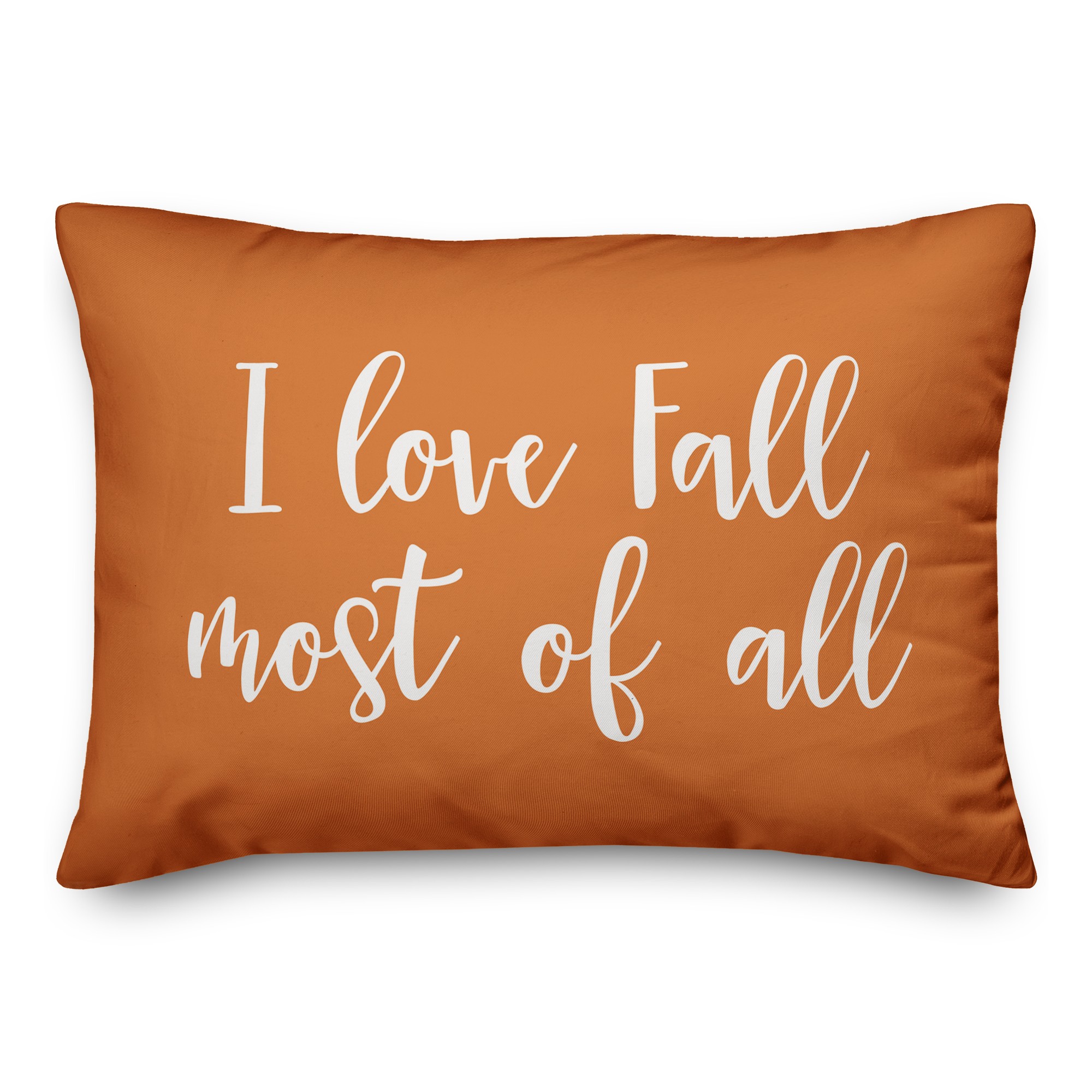 I Love Fall Most Of All in Orange 14x20 Spun Poly Pillow