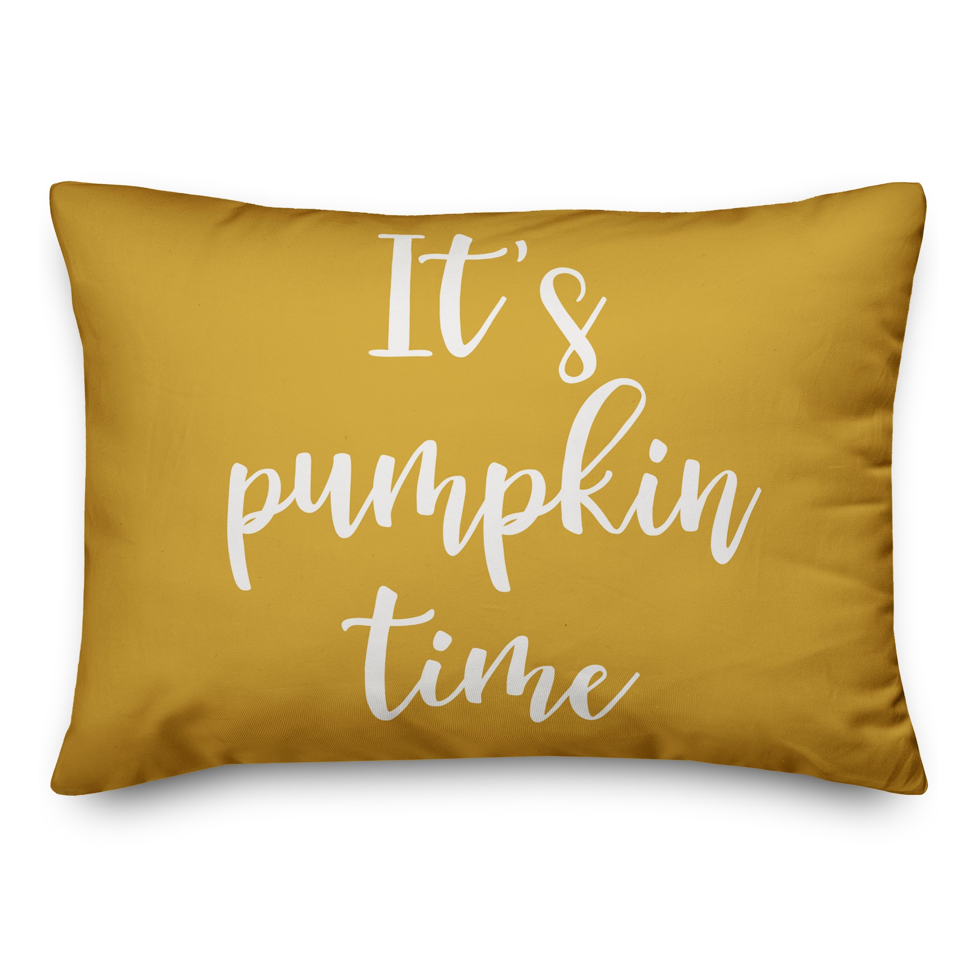 It's Pumpkin Time in Mustard 14x20 Spun Poly Pillow