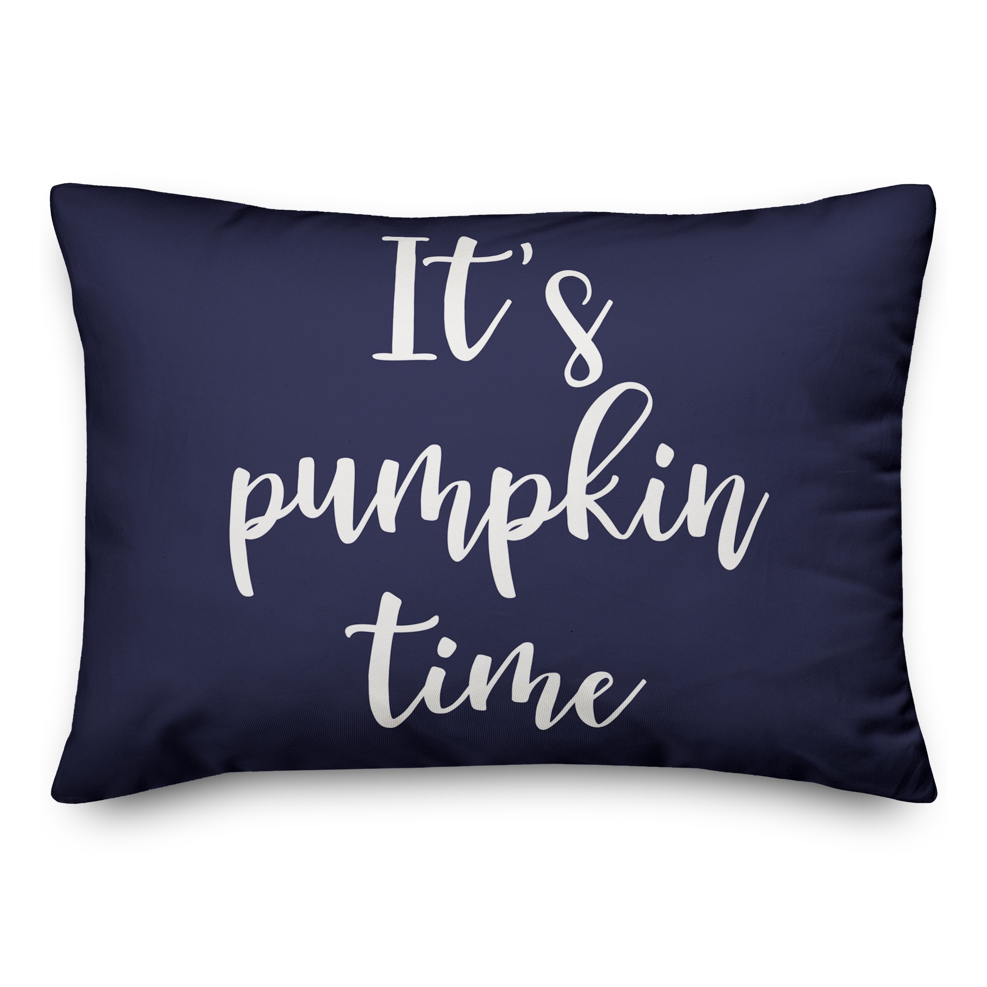 It's Pumpkin Time in Navy 14x20 Spun Poly Pillow