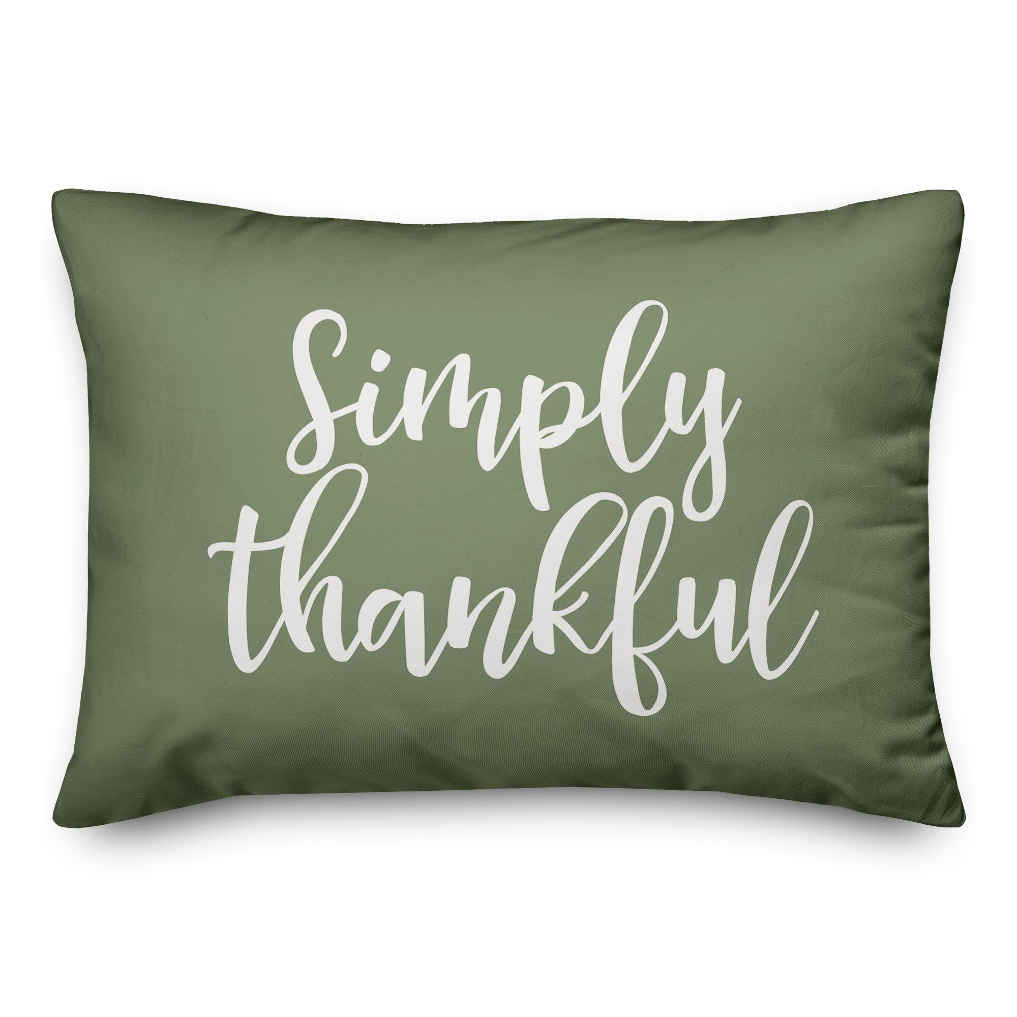 Simply Thankful in Green 14x20 Spun Poly Pillow
