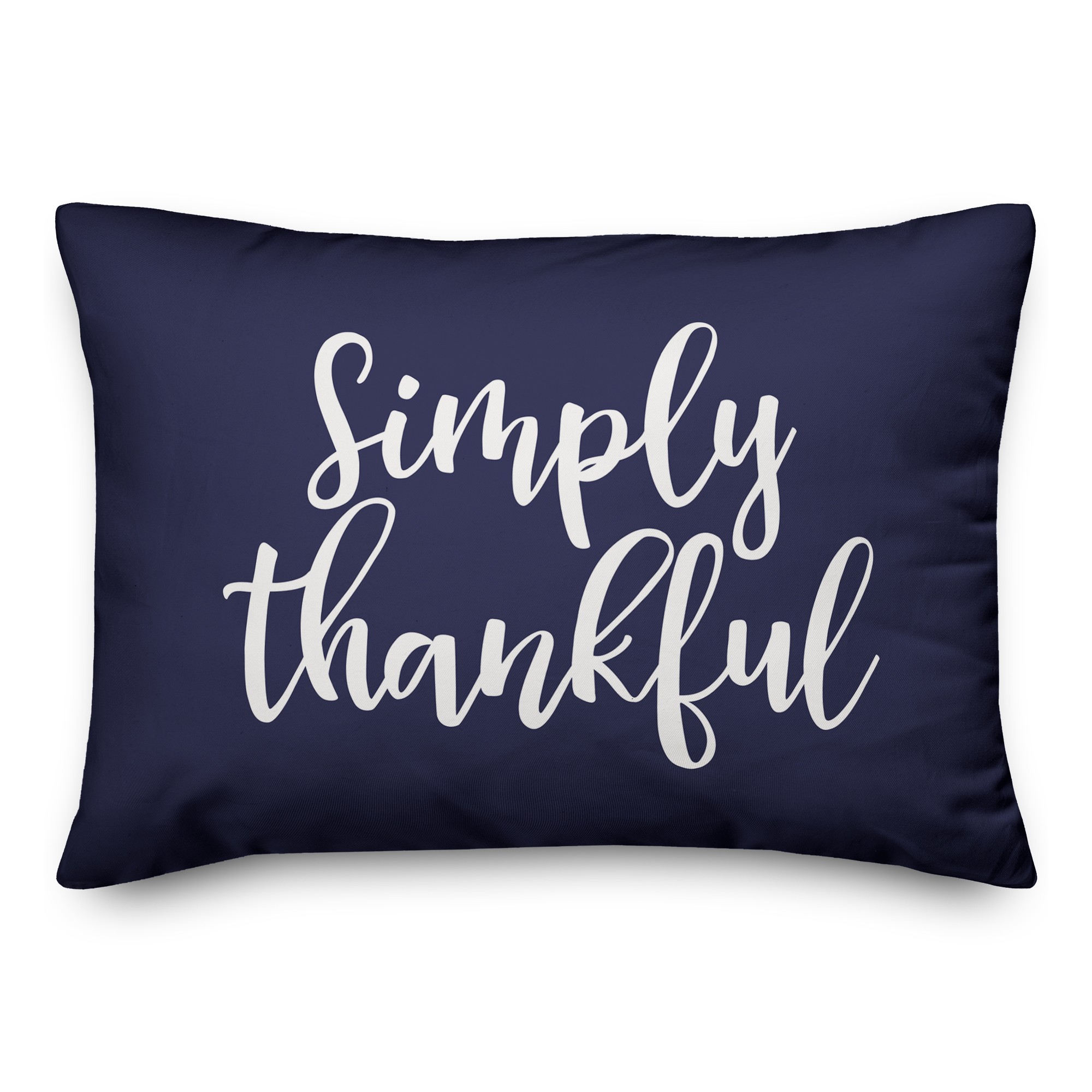 Simply Thankful in Navy 14x20 Spun Poly Pillow