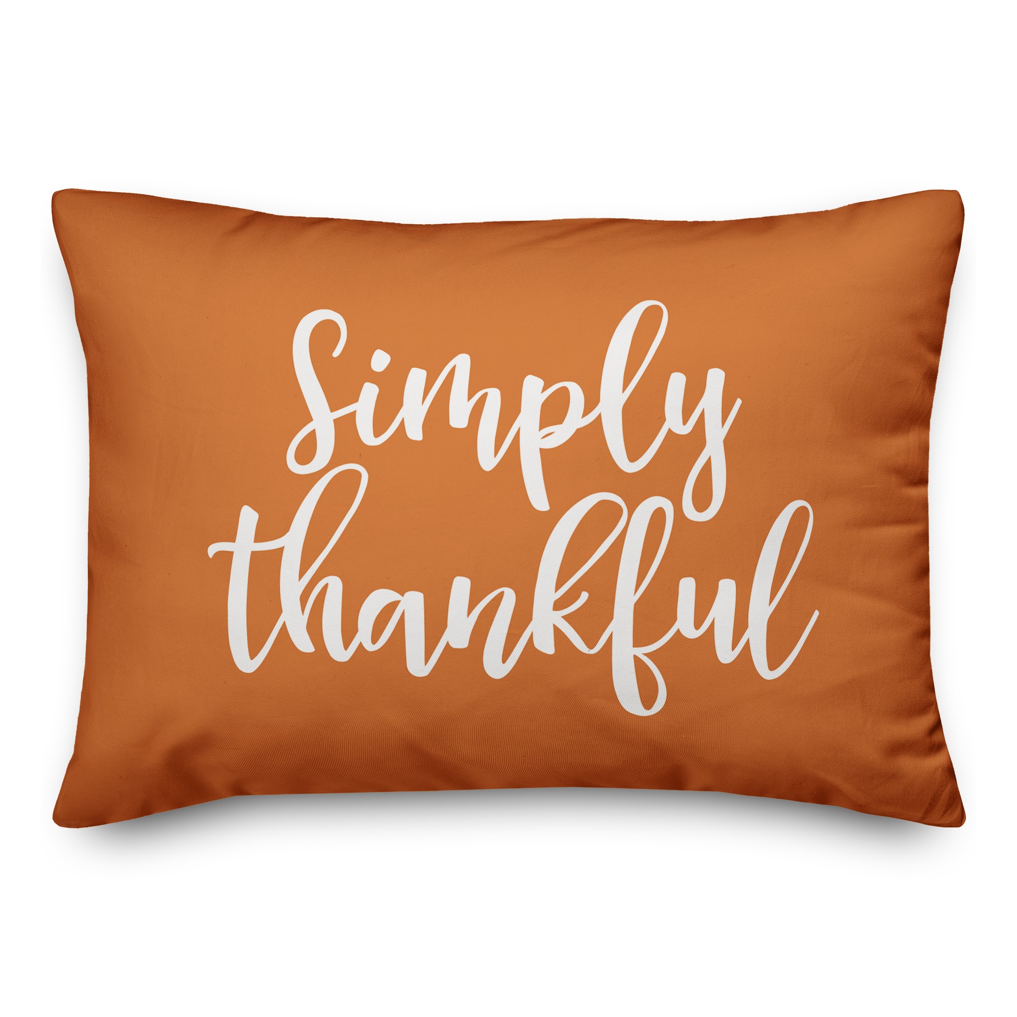 Simply Thankful in Orange 14x20 Spun Poly Pillow