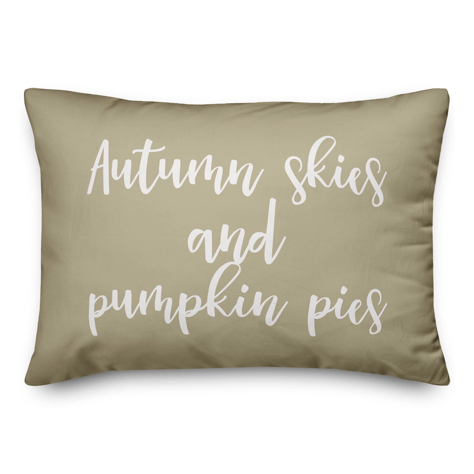 Autumn Skies And Pumpkin Pies in Beige 14x20 Spun Poly Pillow