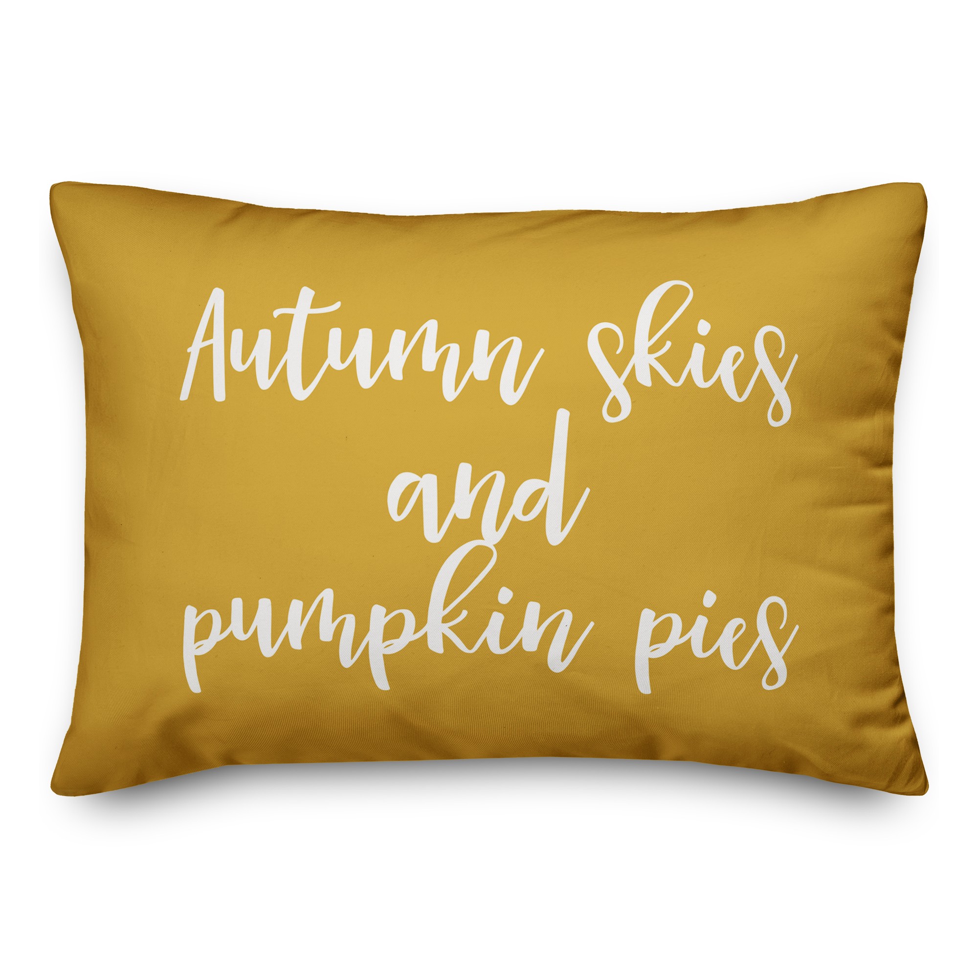Autumn Skies And Pumpkin Pies in Mustard 14x20 Spun Poly Pillow