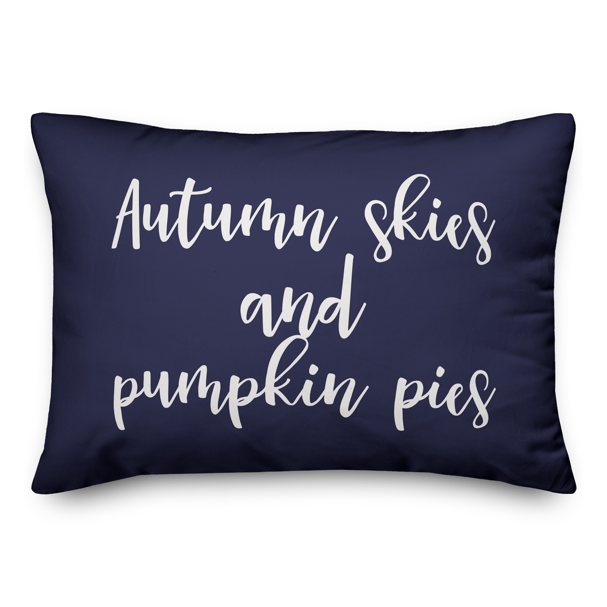 Autumn Skies And Pumpkin Pies in Navy 14x20 Spun Poly Pillow