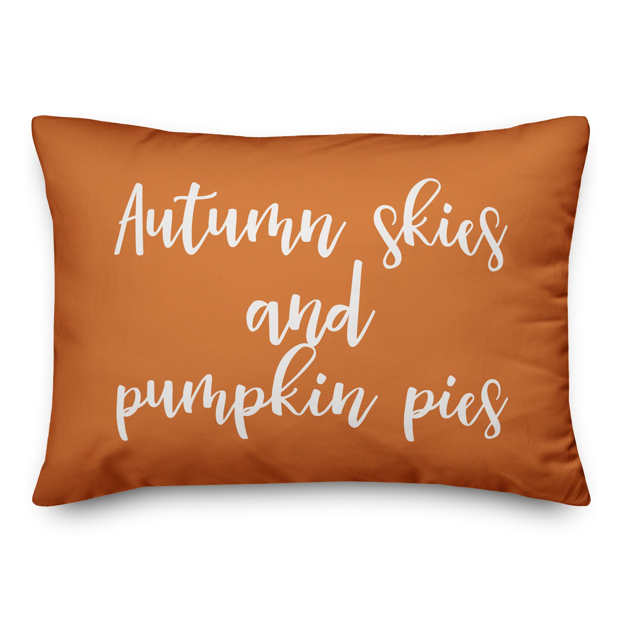 Autumn Skies And Pumpkin Pies in Orange 14x20 Spun Poly Pillow