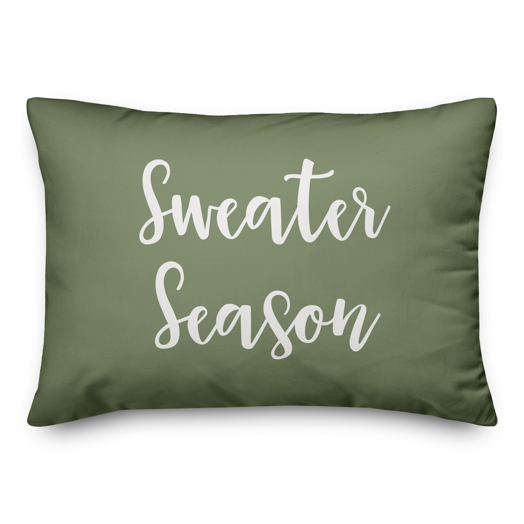 Sweater Season in Green 14x20 Spun Poly Pillow