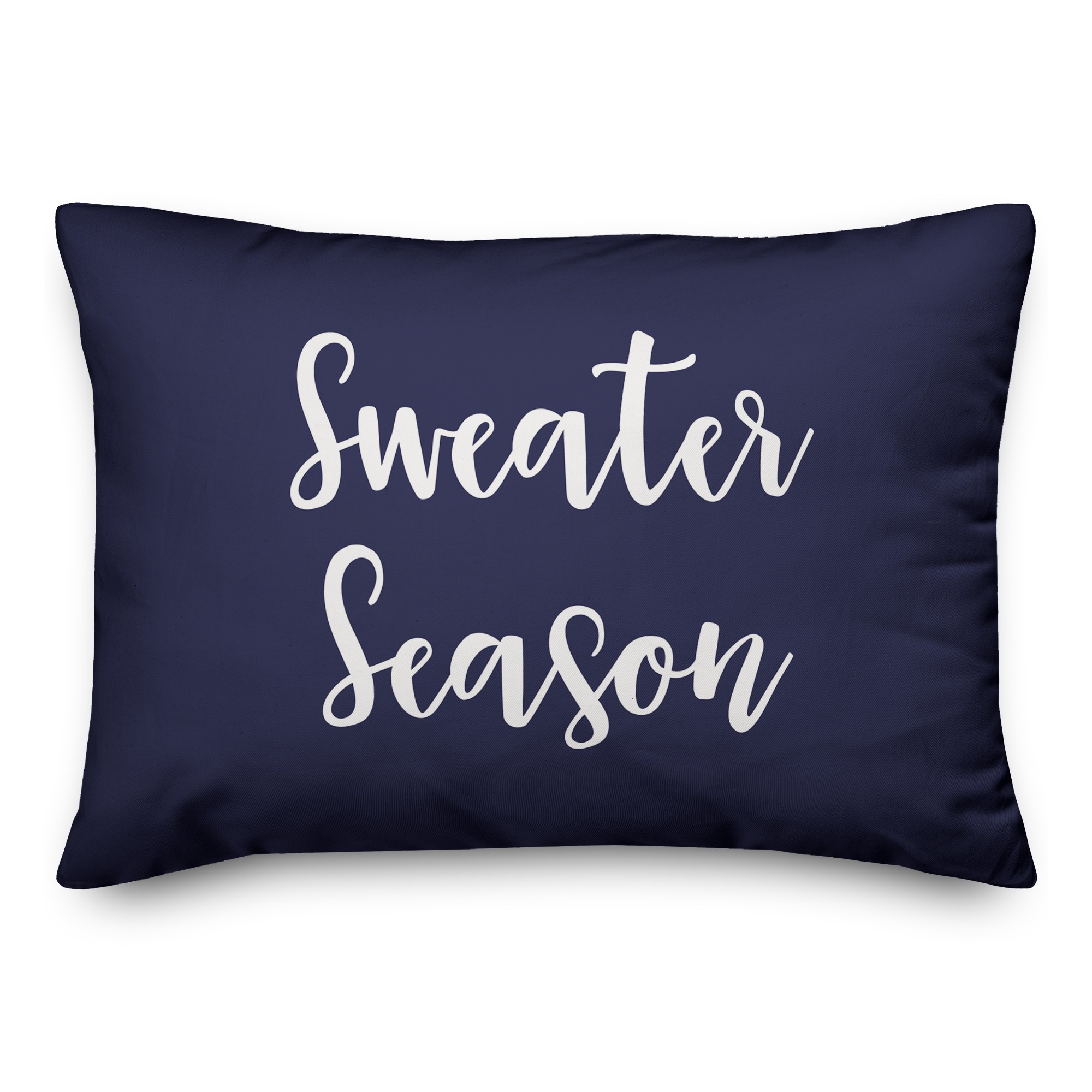 Sweater Season in Navy 14x20 Spun Poly Pillow