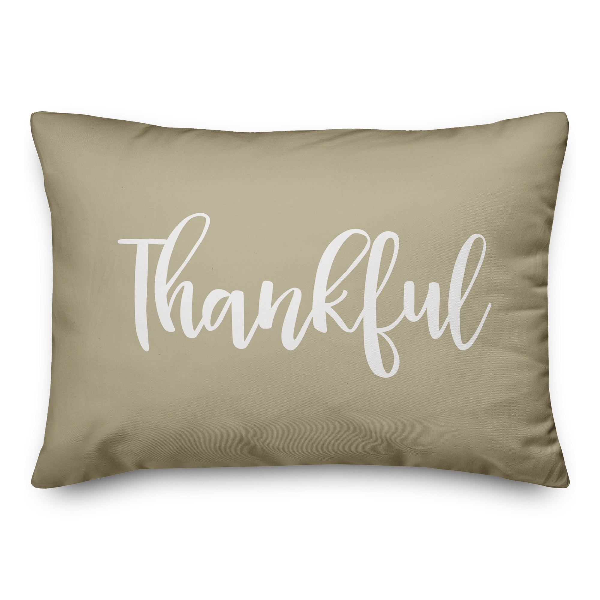 Thankful in Beige 14x20 Spun Poly Pillow