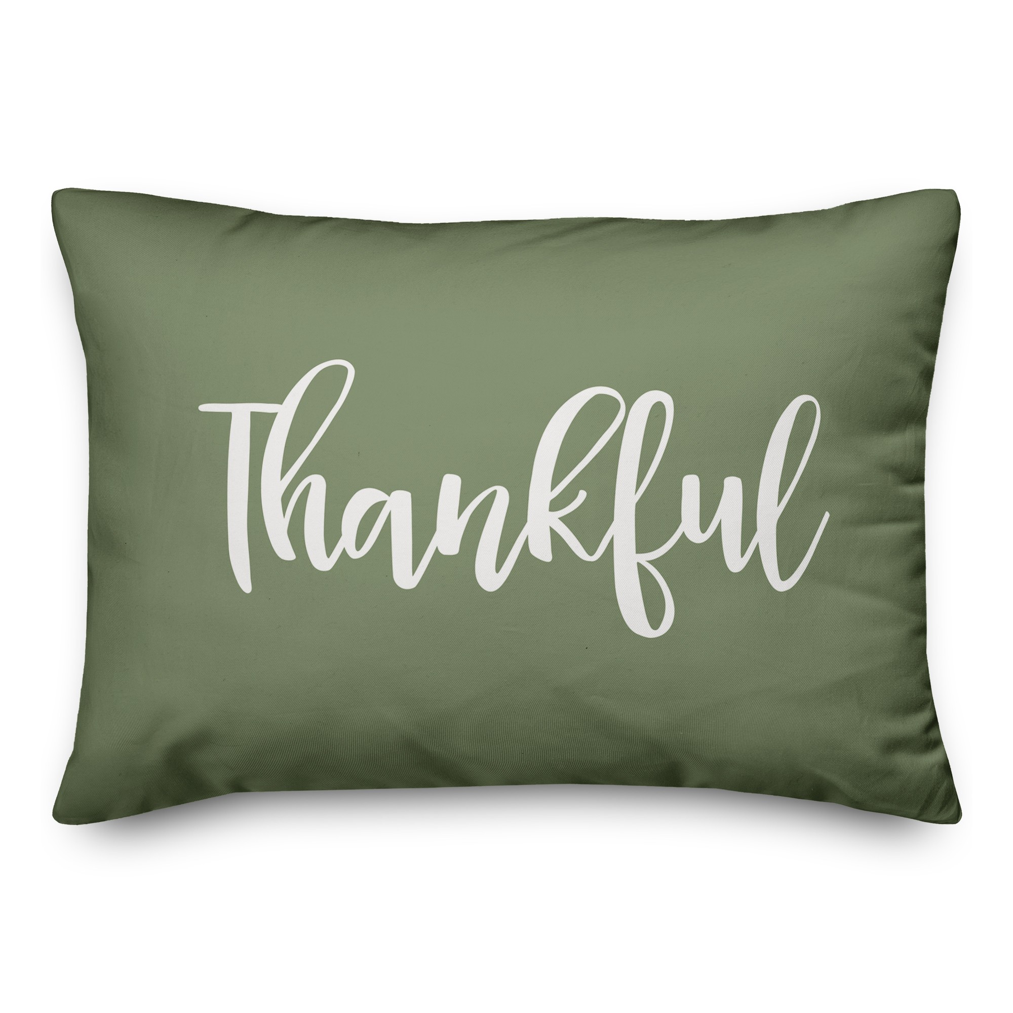 Thankful in Green 14x20 Spun Poly Pillow
