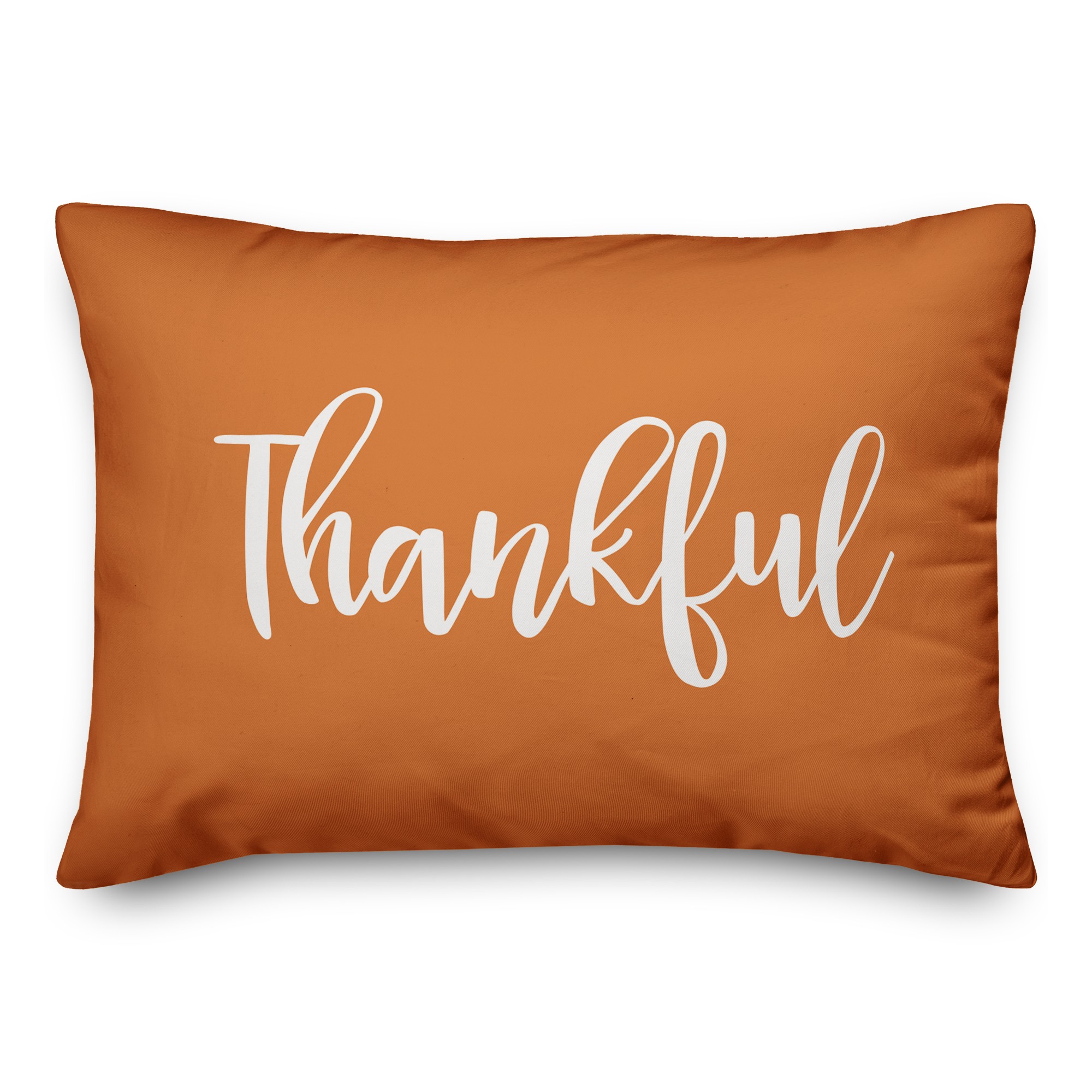 Thankful in Orange 14x20 Spun Poly Pillow