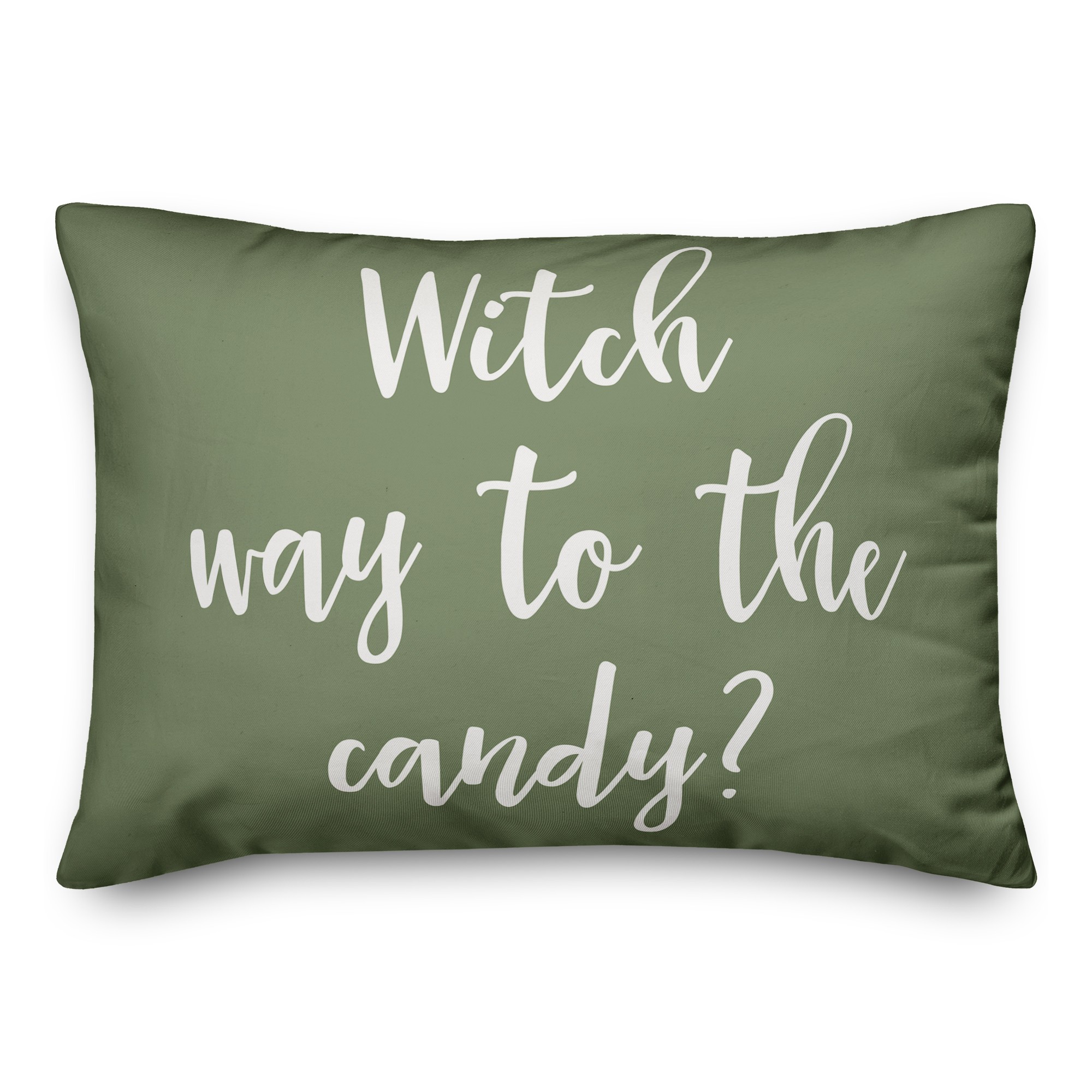 Witch Way To The Candy in Green 14x20 Spun Poly Pillow