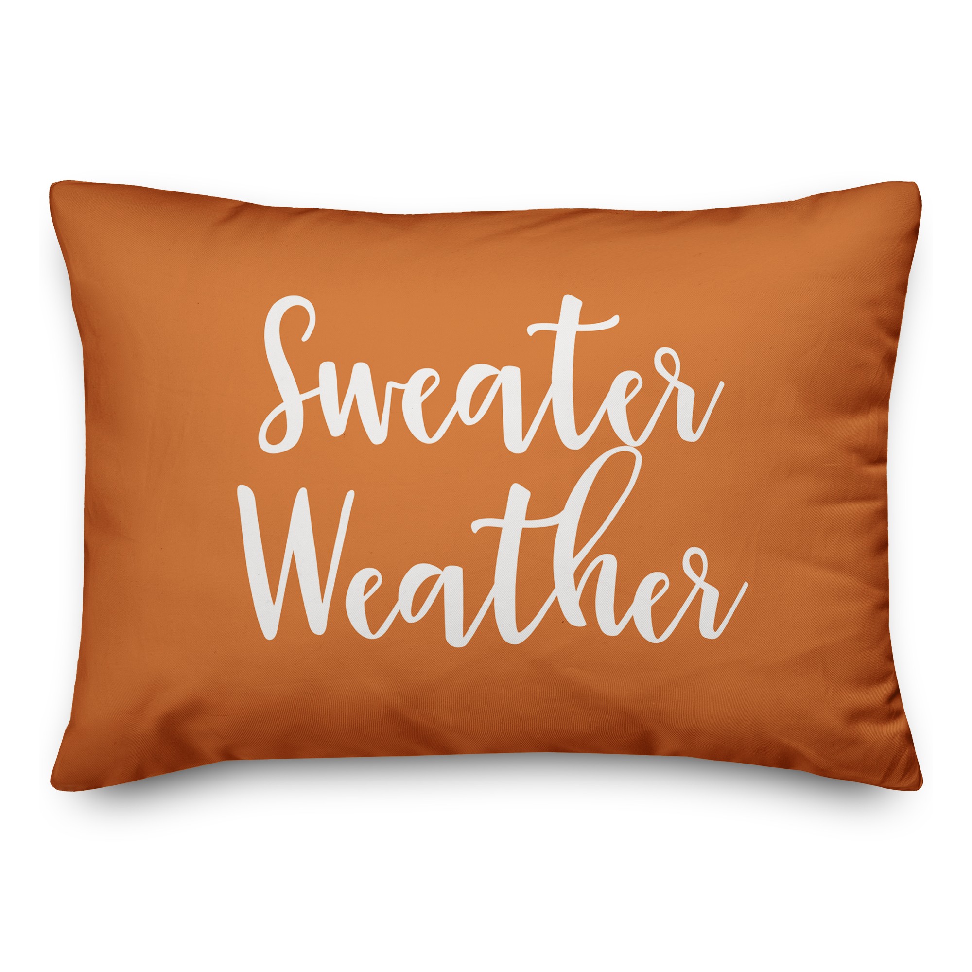 Sweater Weather in Orange 14x20 Spun Poly Pillow