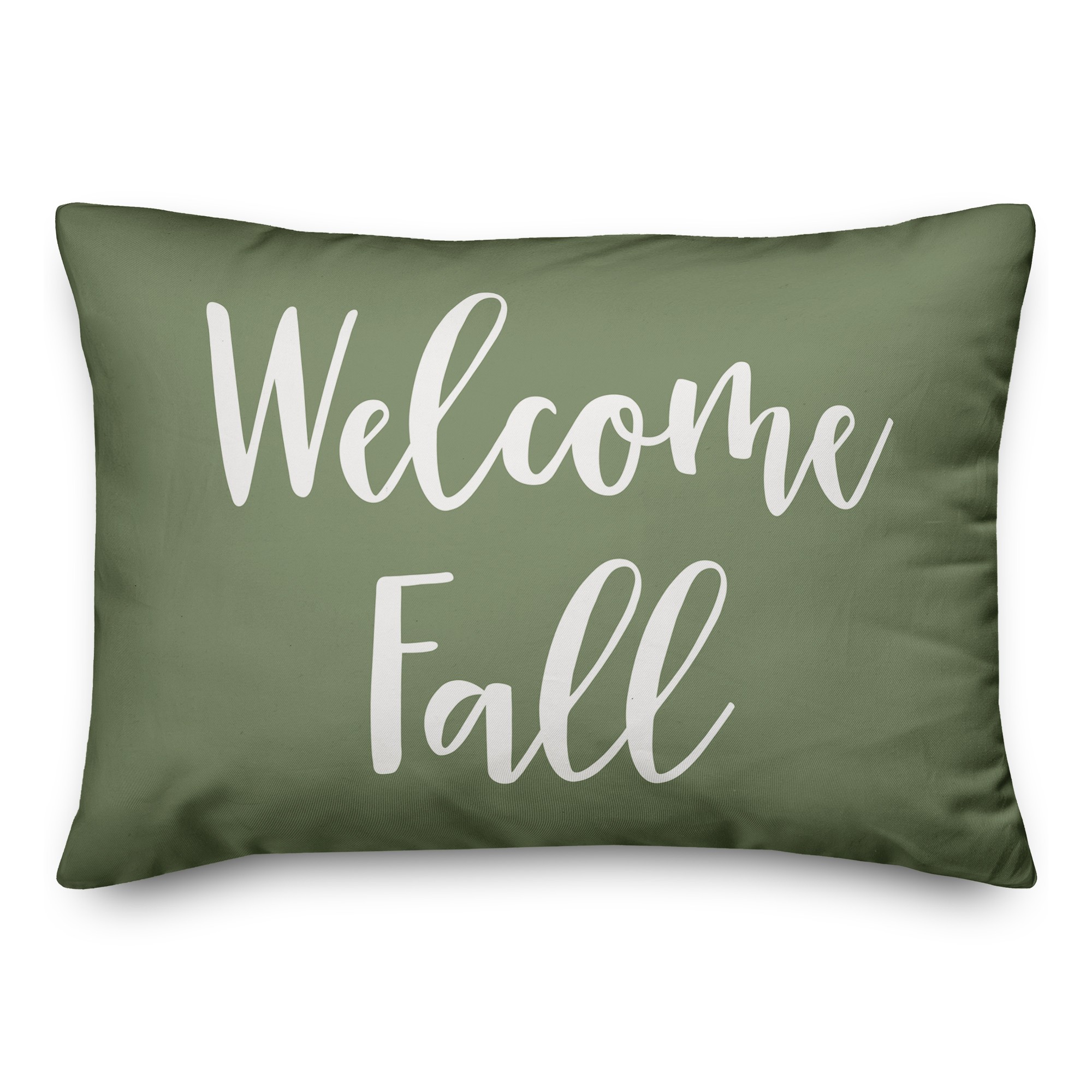 Welcome Fall in Green 14x20 Spun Poly Pillow