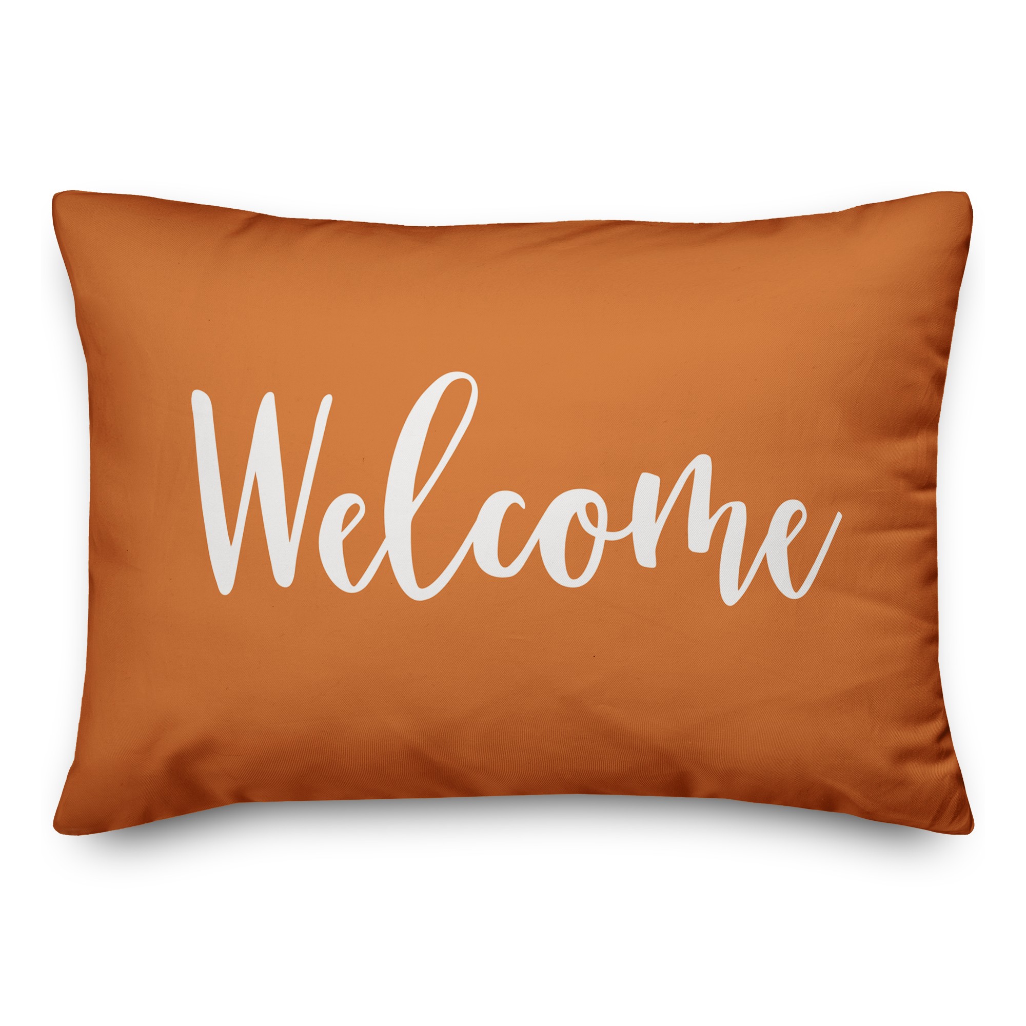 Welcome in Orange 14x20 Spun Poly Pillow