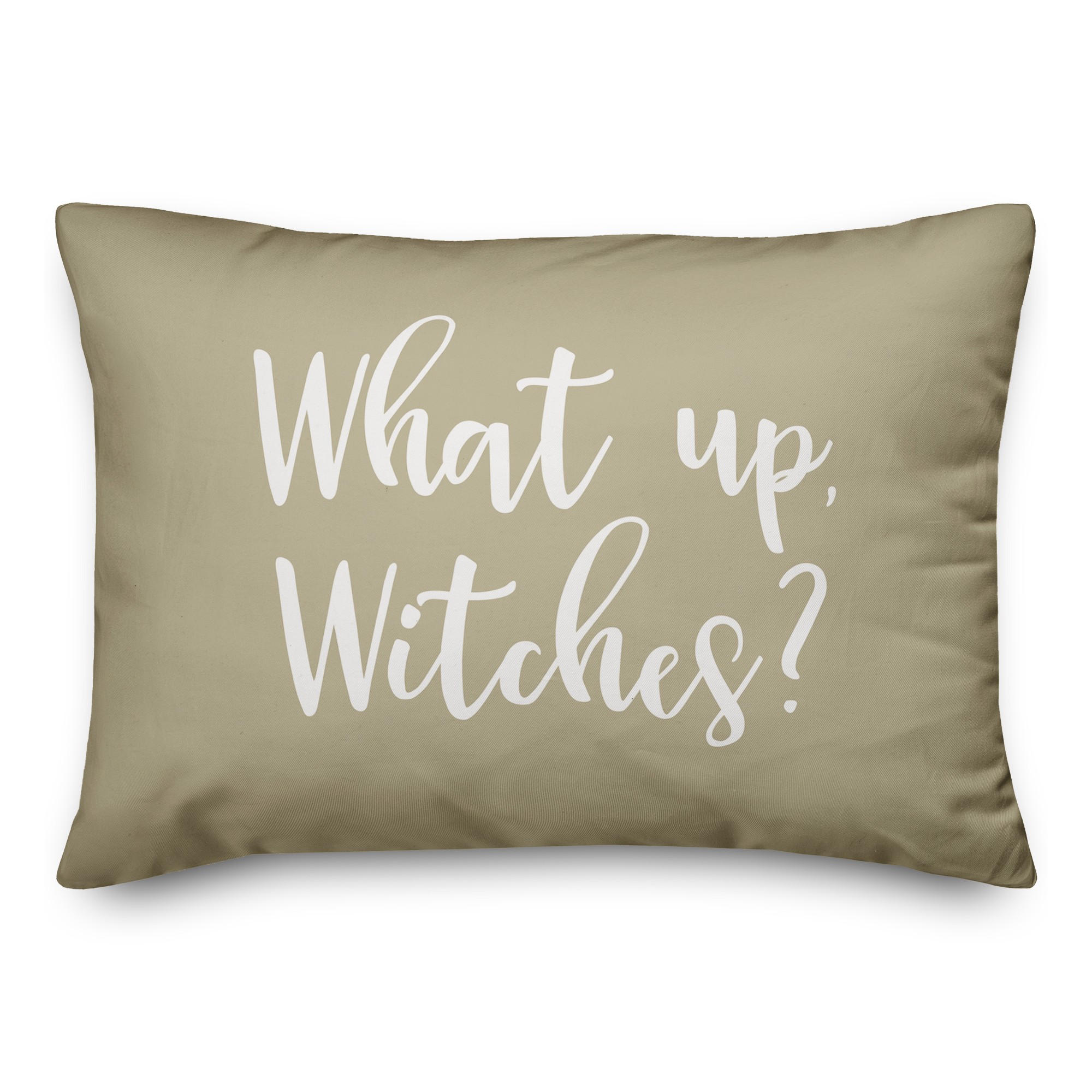 What Up, Witches? in Beige 14x20 Spun Poly Pillow