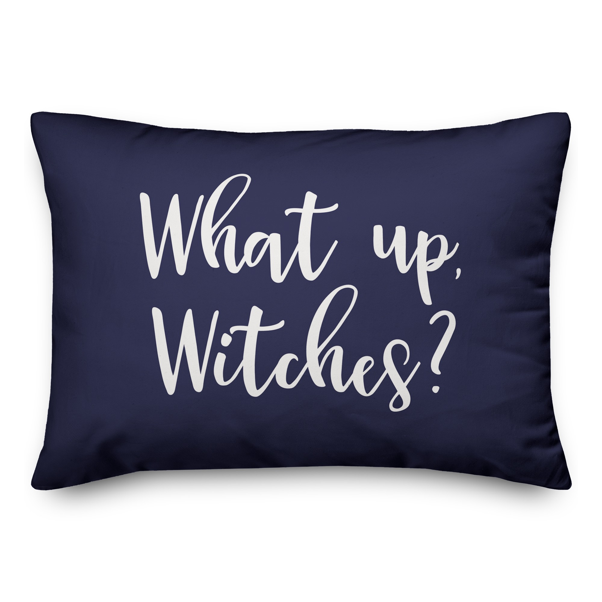 What Up, Witches? in Navy 14x20 Spun Poly Pillow