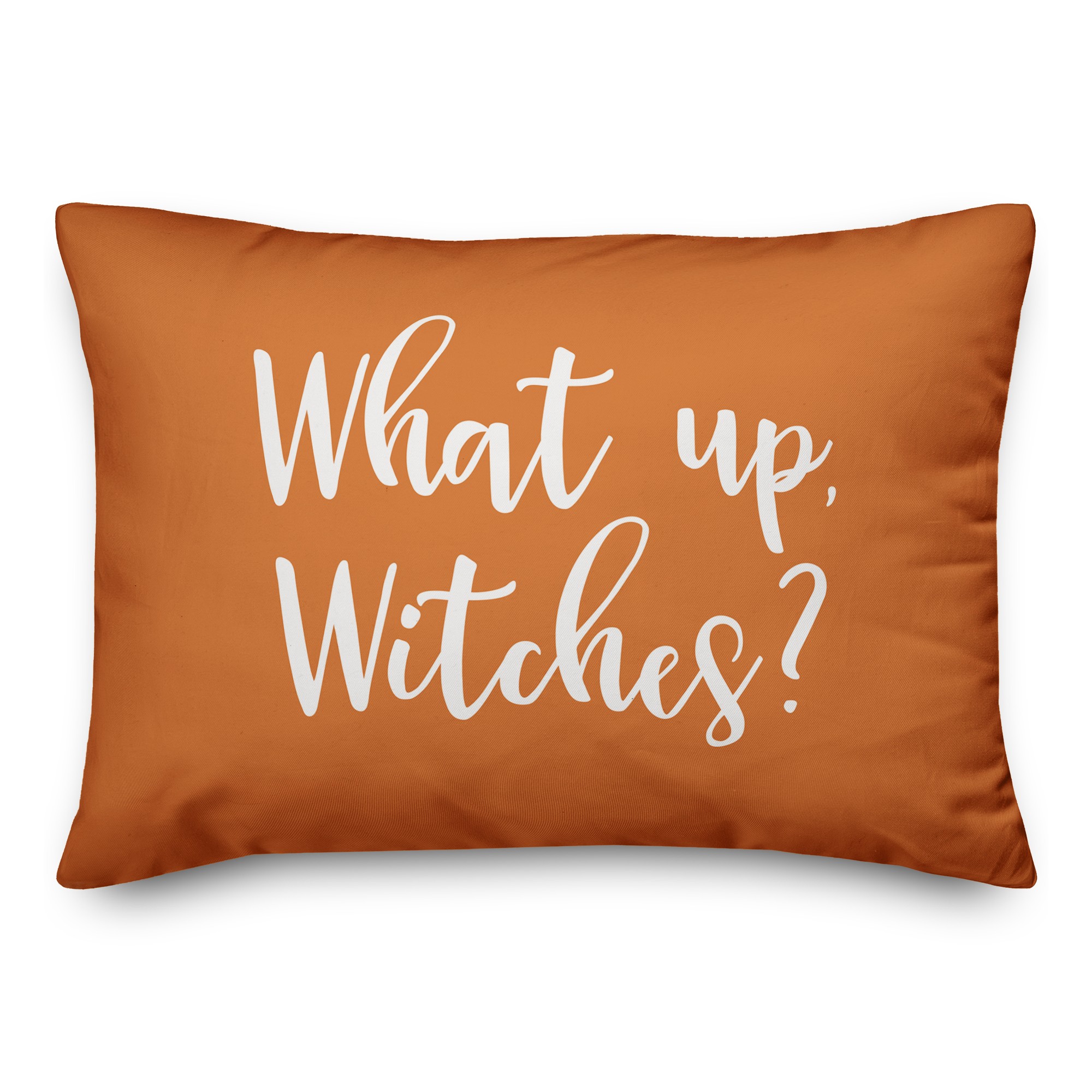 What Up, Witches? in Orange 14x20 Spun Poly Pillow