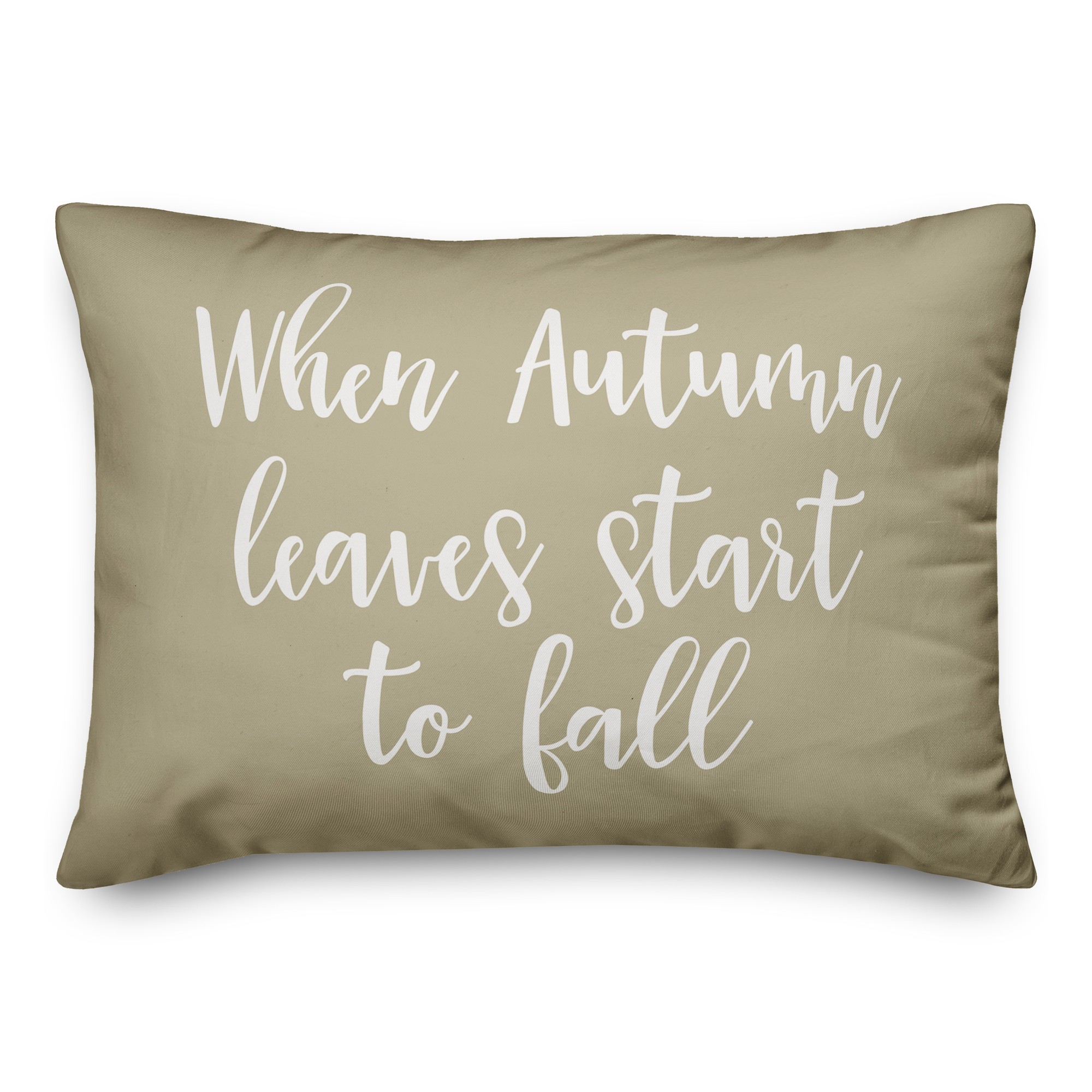 When Autumn Leaves Start To Fall in Beige 14x20 Spun Poly Pillow
