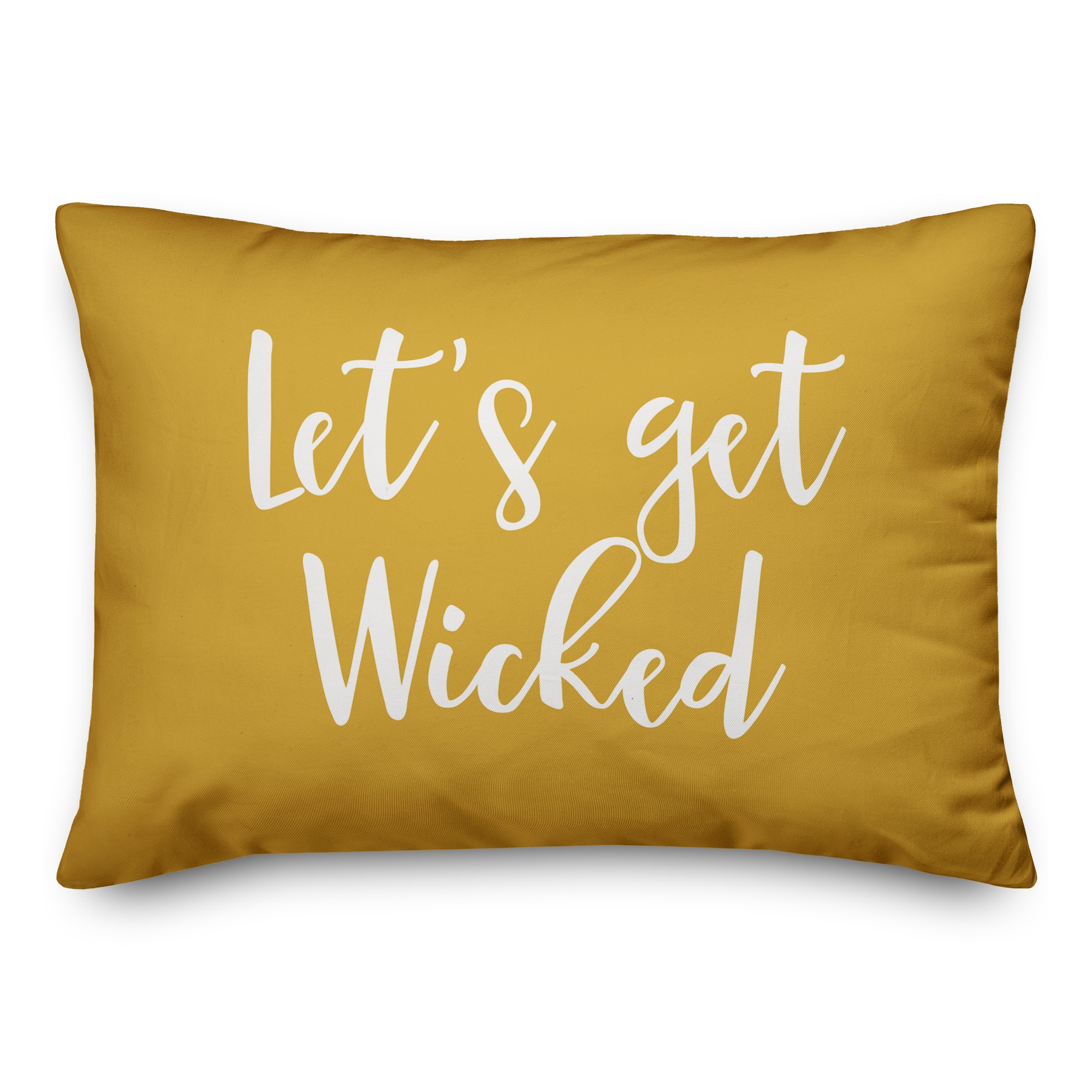 Let's Get Wicked in Mustard 14x20 Spun Poly Pillow