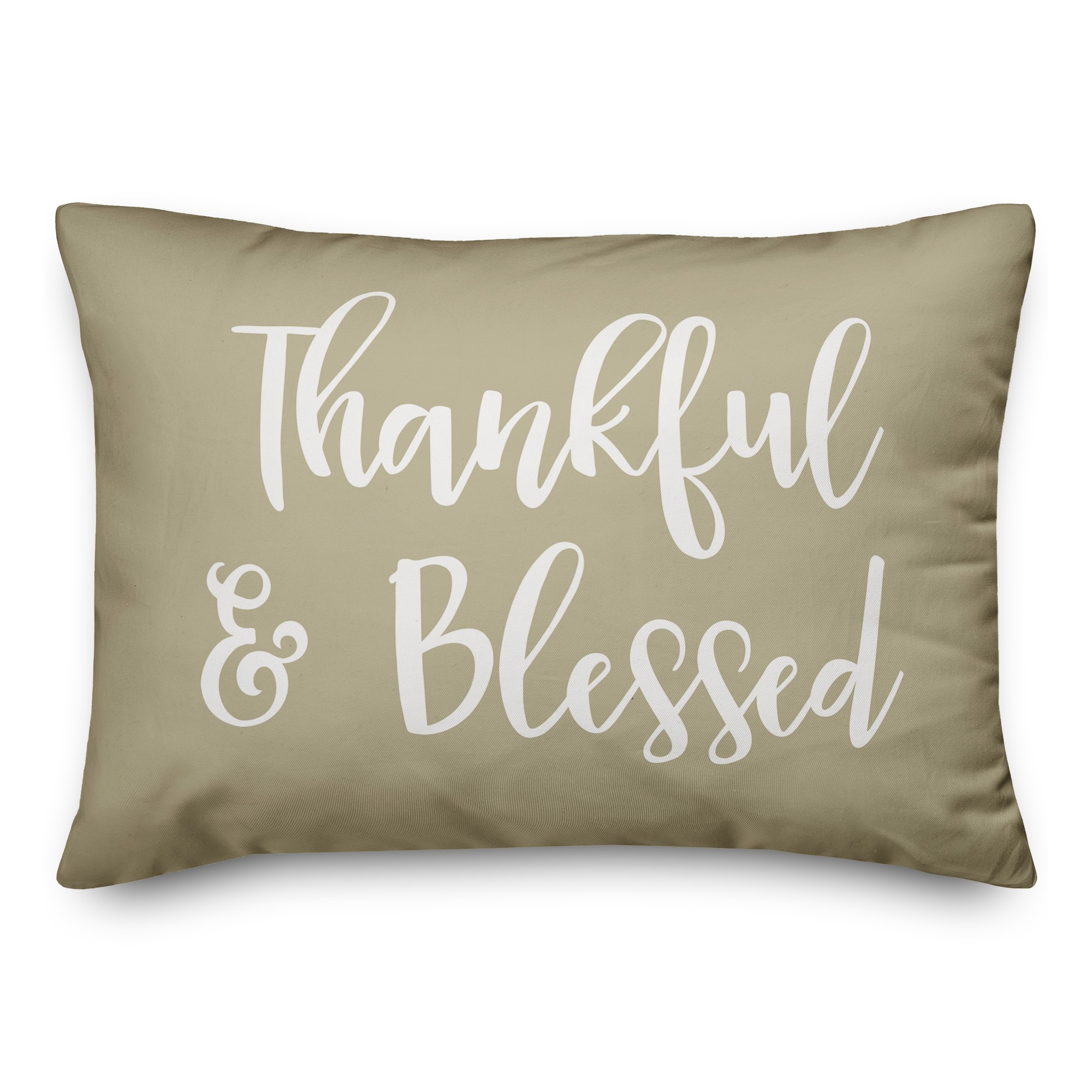 Thankful & Blessed in Beige 14x20 Spun Poly Pillow